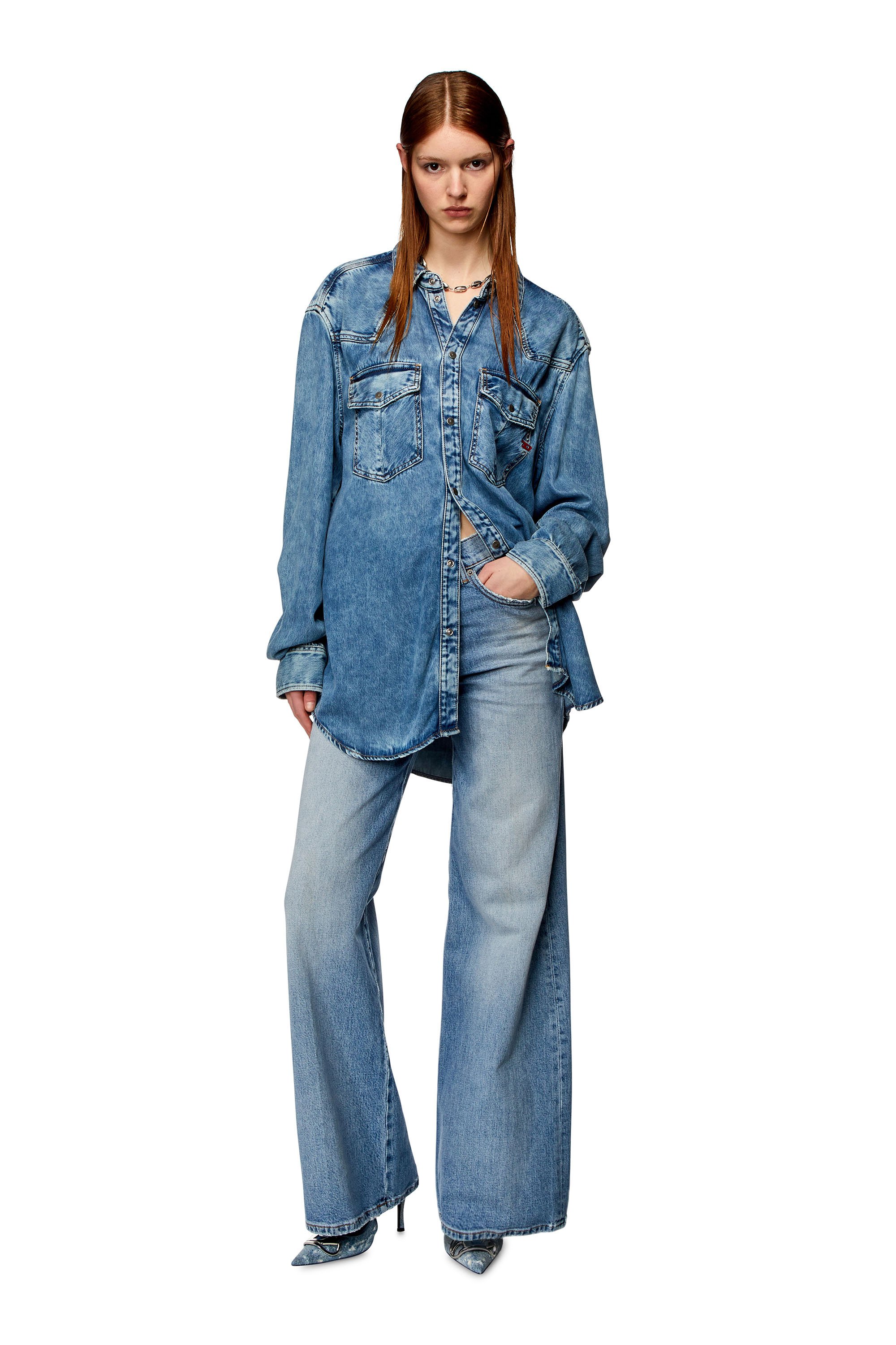 Diesel - Woman Bootcut and Flare Jeans 1978 D-Akemi 0DQAD, Light Blue - Image 2