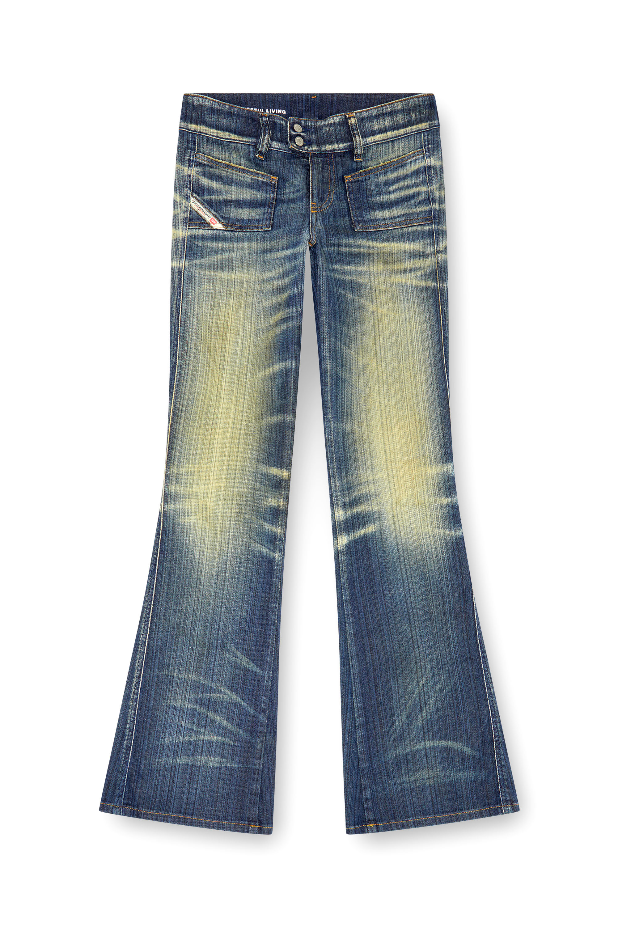 Diesel - Bootcut and Flare Jeans D-Hush 09J46, Dark Blue - Image 5
