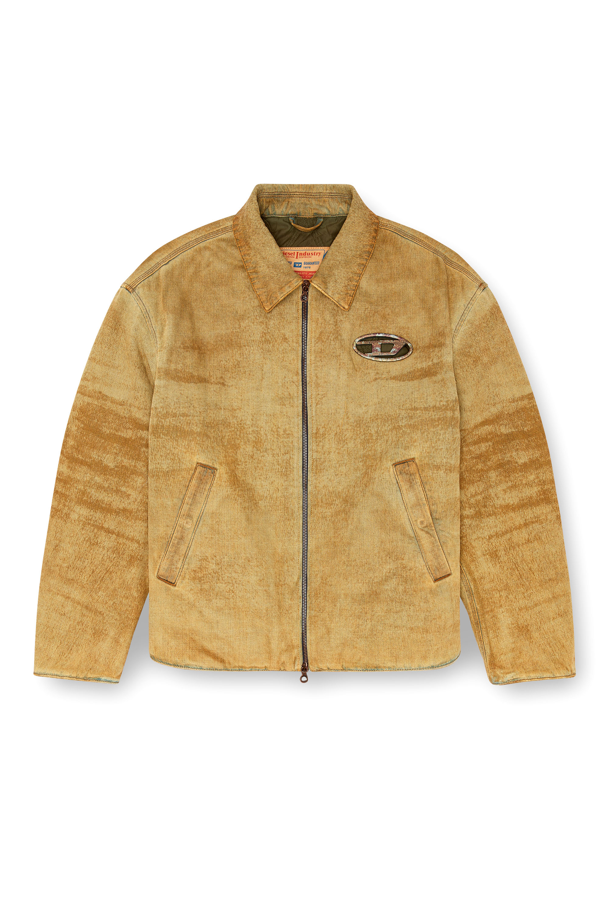 Diesel - D-STACK-FSF, Man's Padded jacket with rust-effect logo in Light Brown - 3