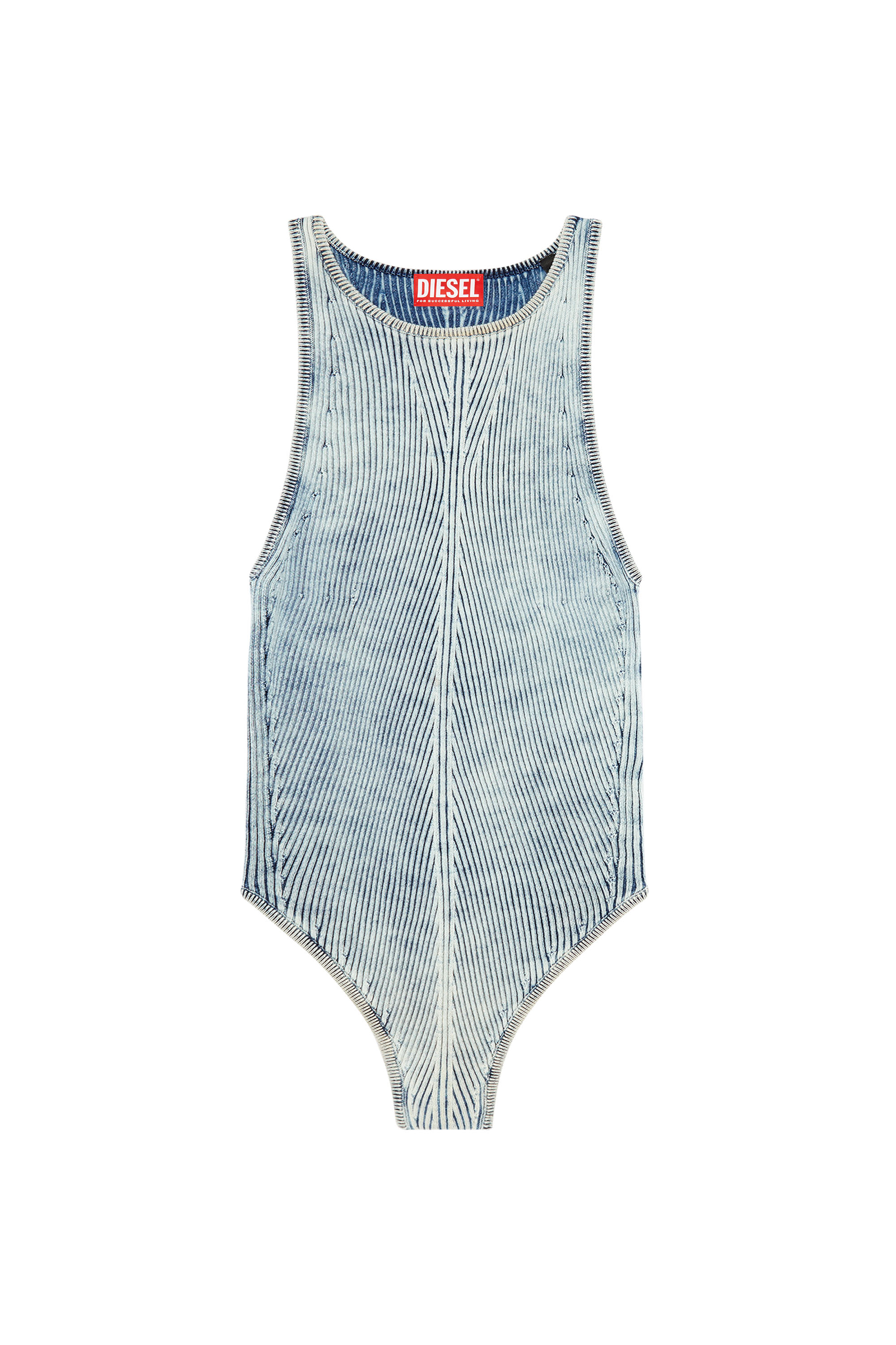 Diesel - M-TANSY, Woman's Tank bodysuit in indigo cotton knit in Blue - 2