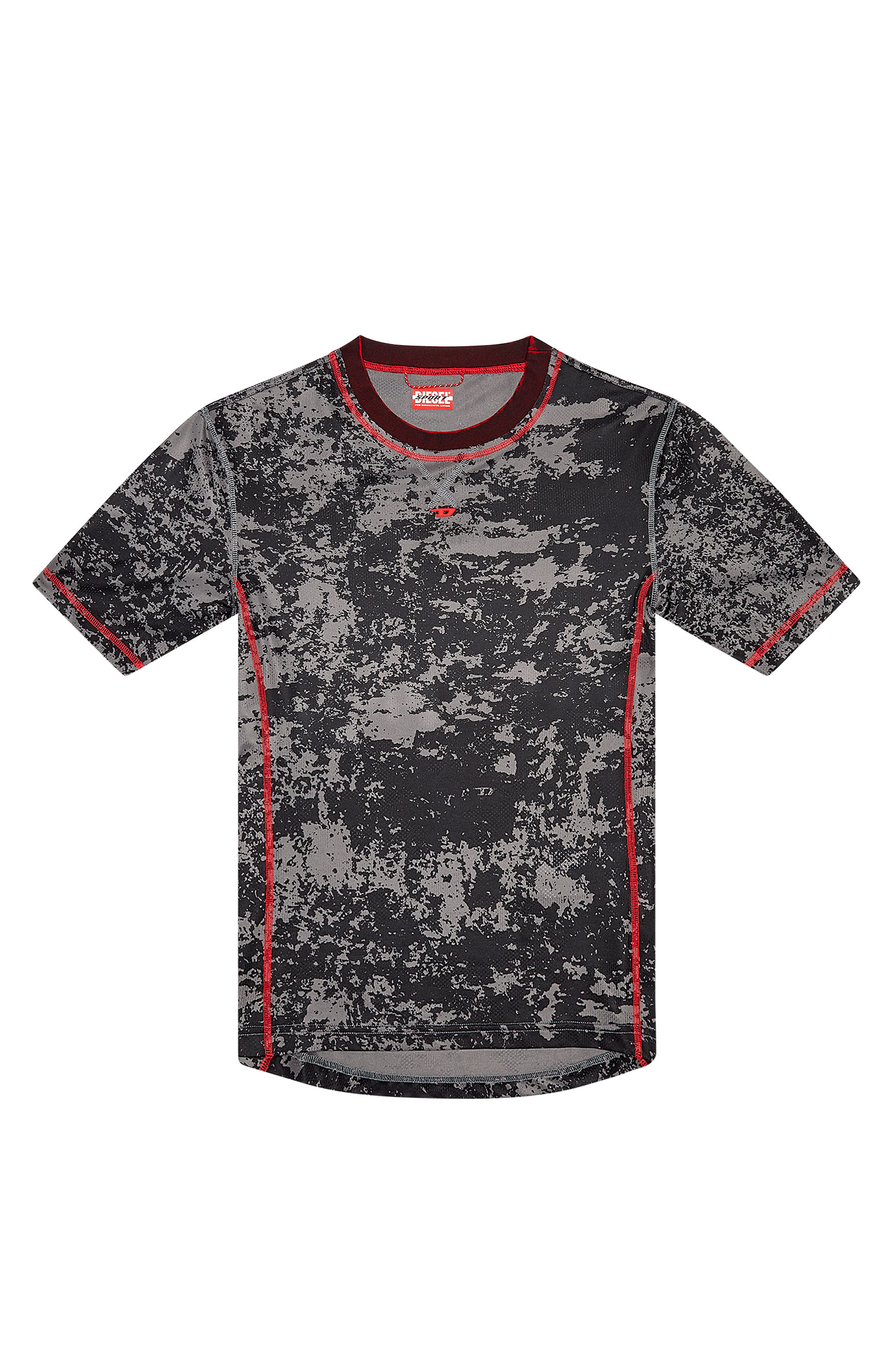 Diesel - AMTEE-GAEL-WT28, Man Camo-jacquard T-shirt with cloudy print in Black - Image 3