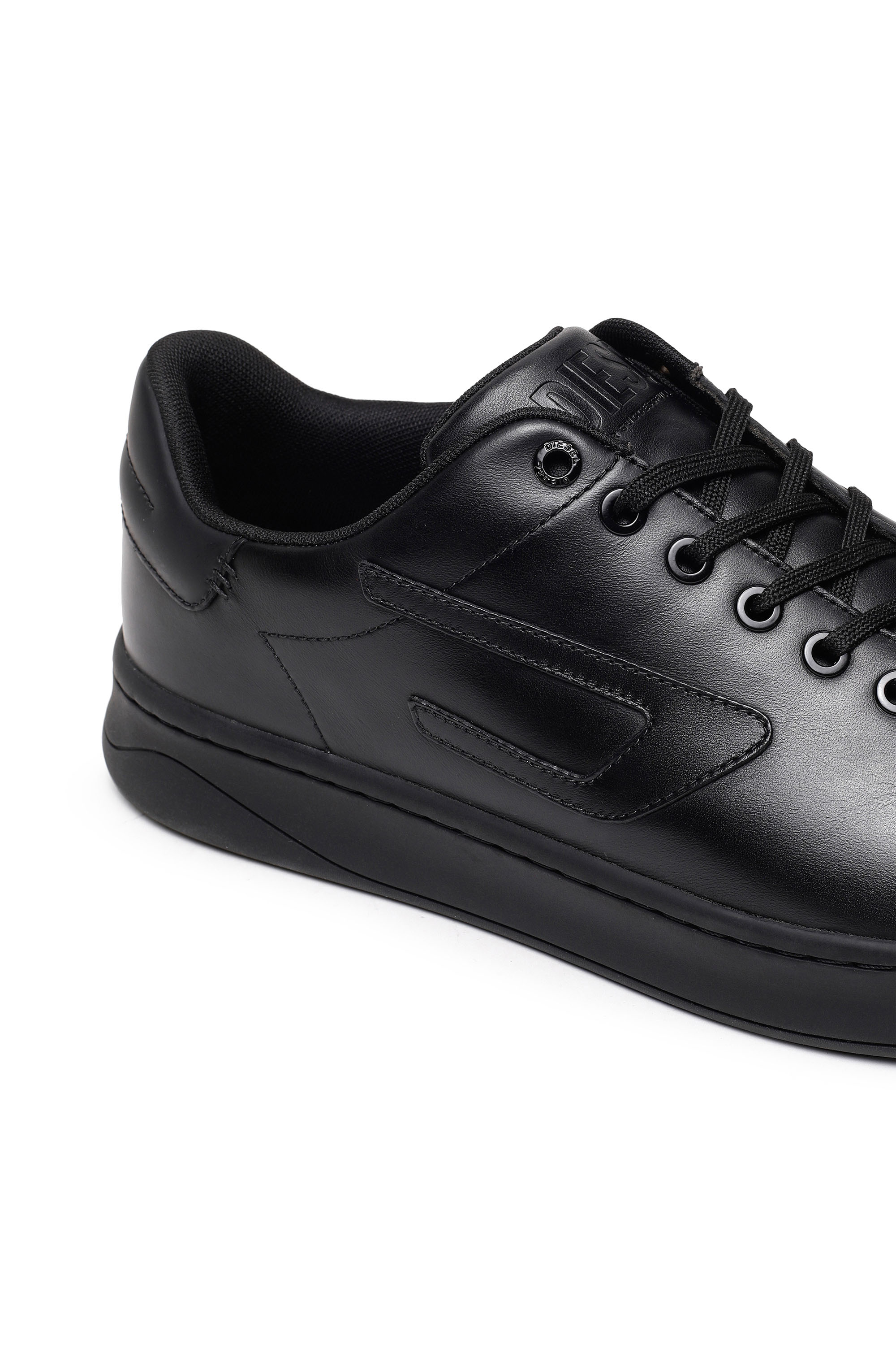 Diesel - S-ATHENE LOW, Man S-Athene Low-Low-top leather sneakers with D patch in Black - Image 6
