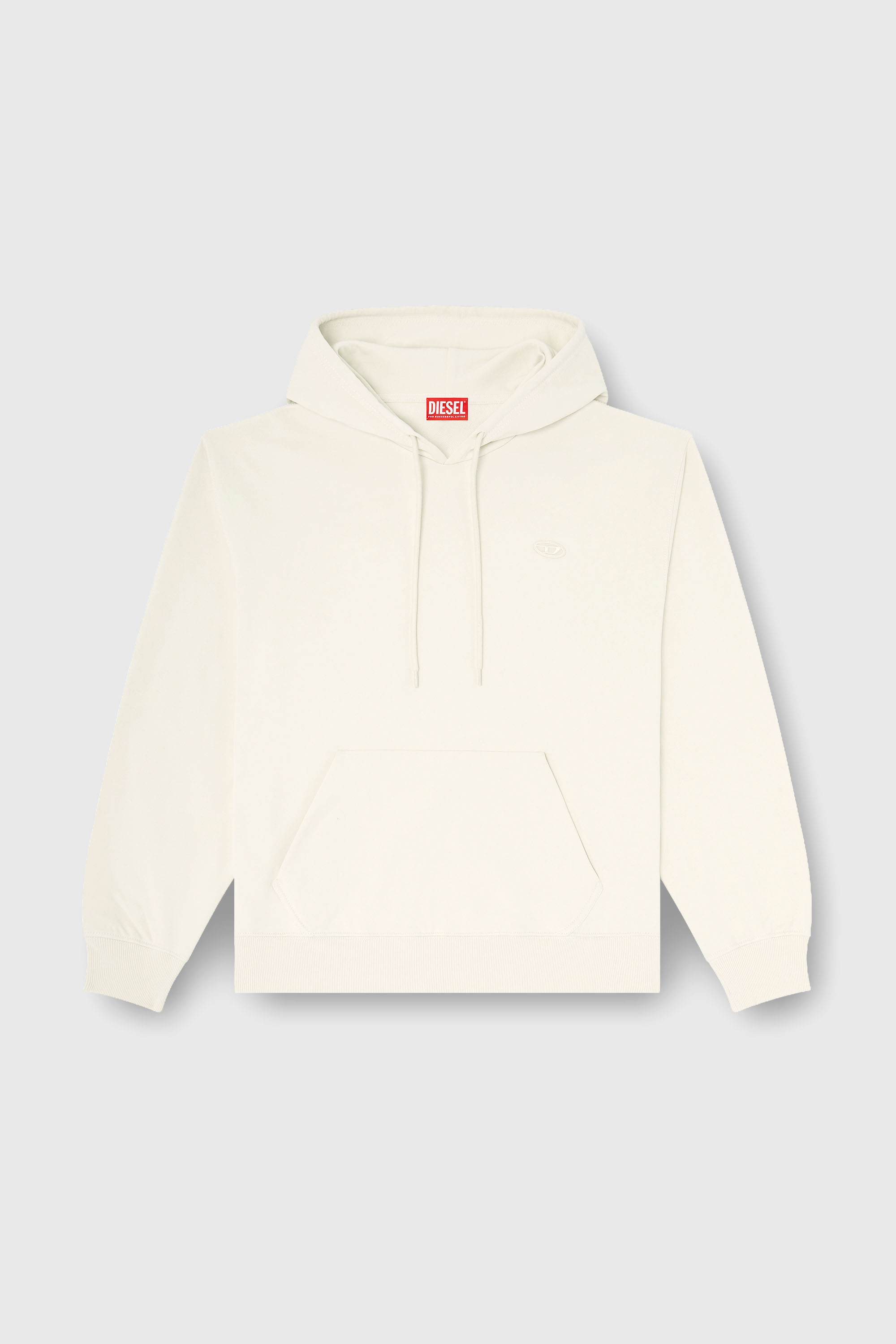 Diesel - S-LUK-H-MOON-T92, Man's Hoodie with Oval D logo in White - 2
