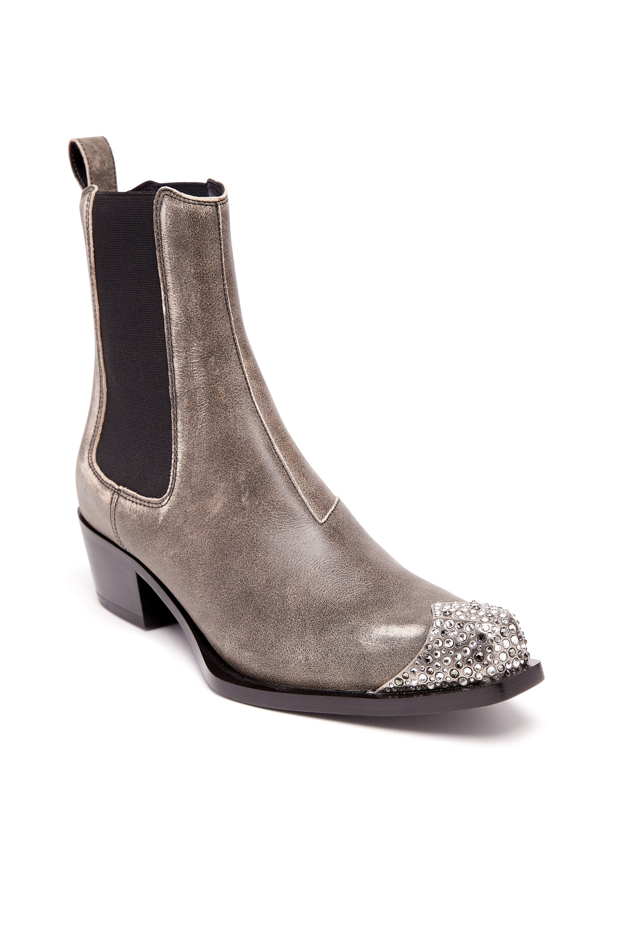 D-CALAMITY AB, Brown Diesel - D-CALAMITY AB, Woman's D-Calamity Ab - Treated leather boots with crystal toe cap in Brown - 4