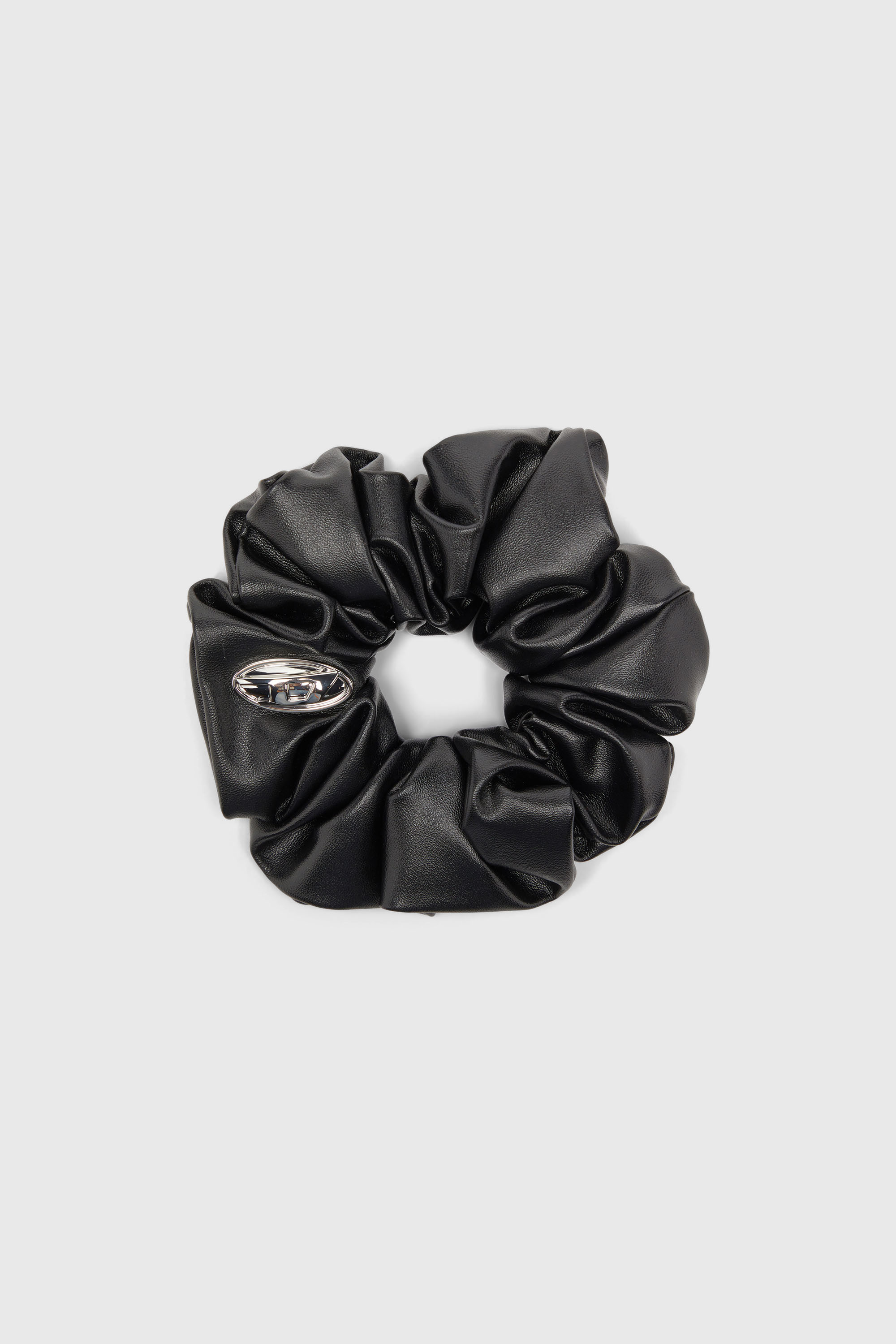 Diesel - BANGLE SCRUNCHIE, Woman's Metal logo scrunchie in Black - 1