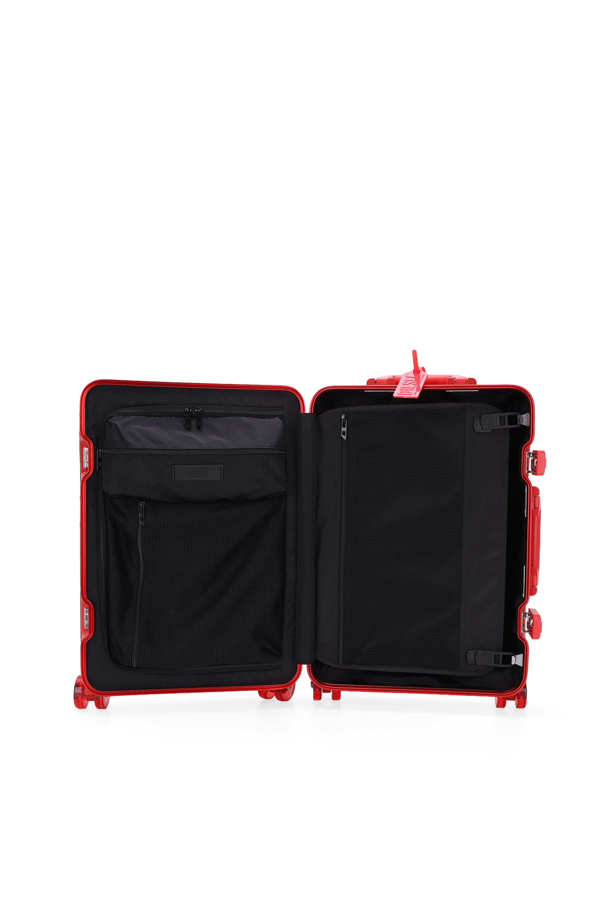 Diesel - DIESEL ALUMINUM TROLLEY- DSL002, Unisex's Aluminum suitcase size S in Red - 3