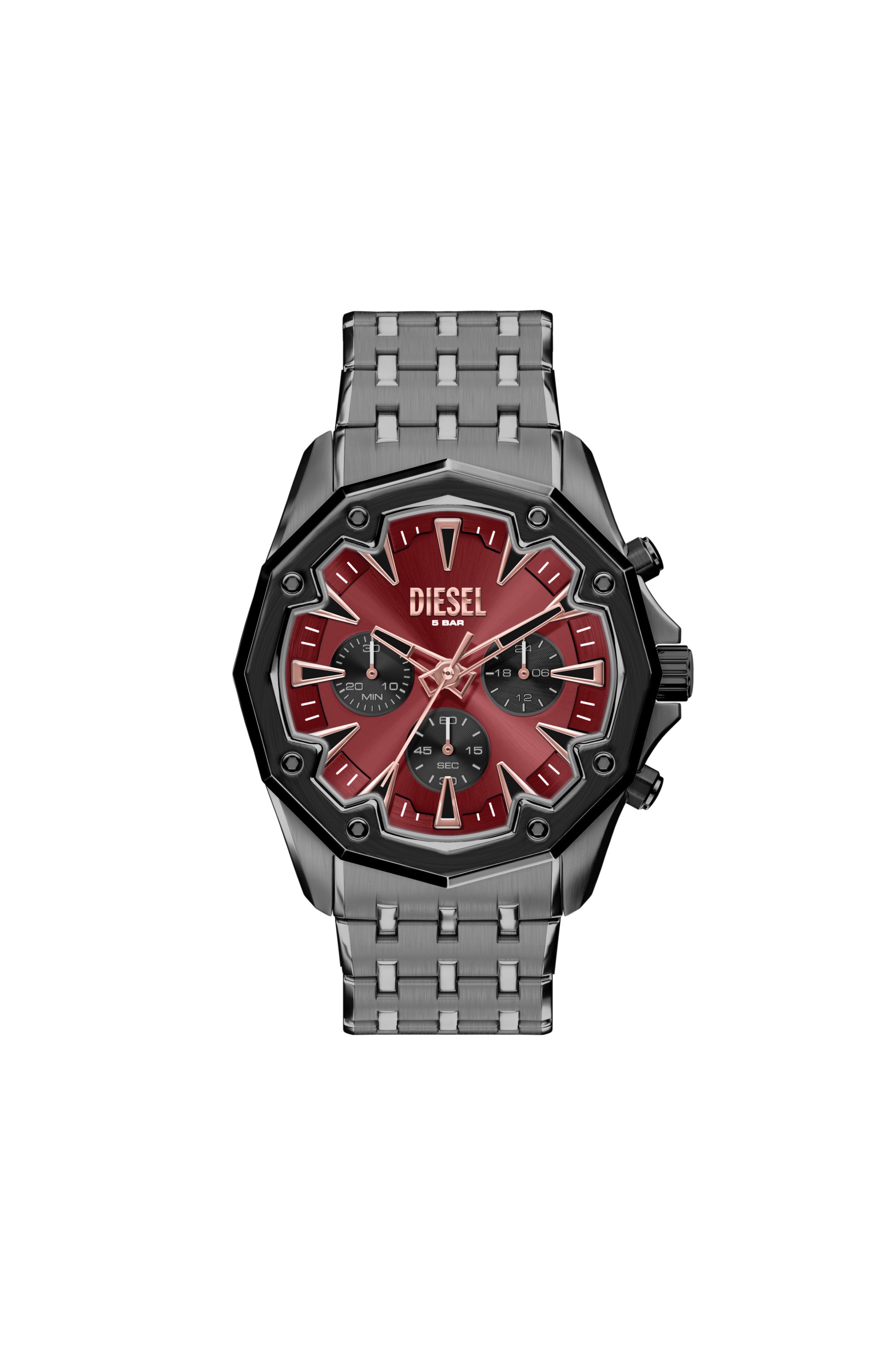 Diesel - DZ4715 WATCH, Man's Stinger gunmetal stainless steel watch in Dark grey - 1