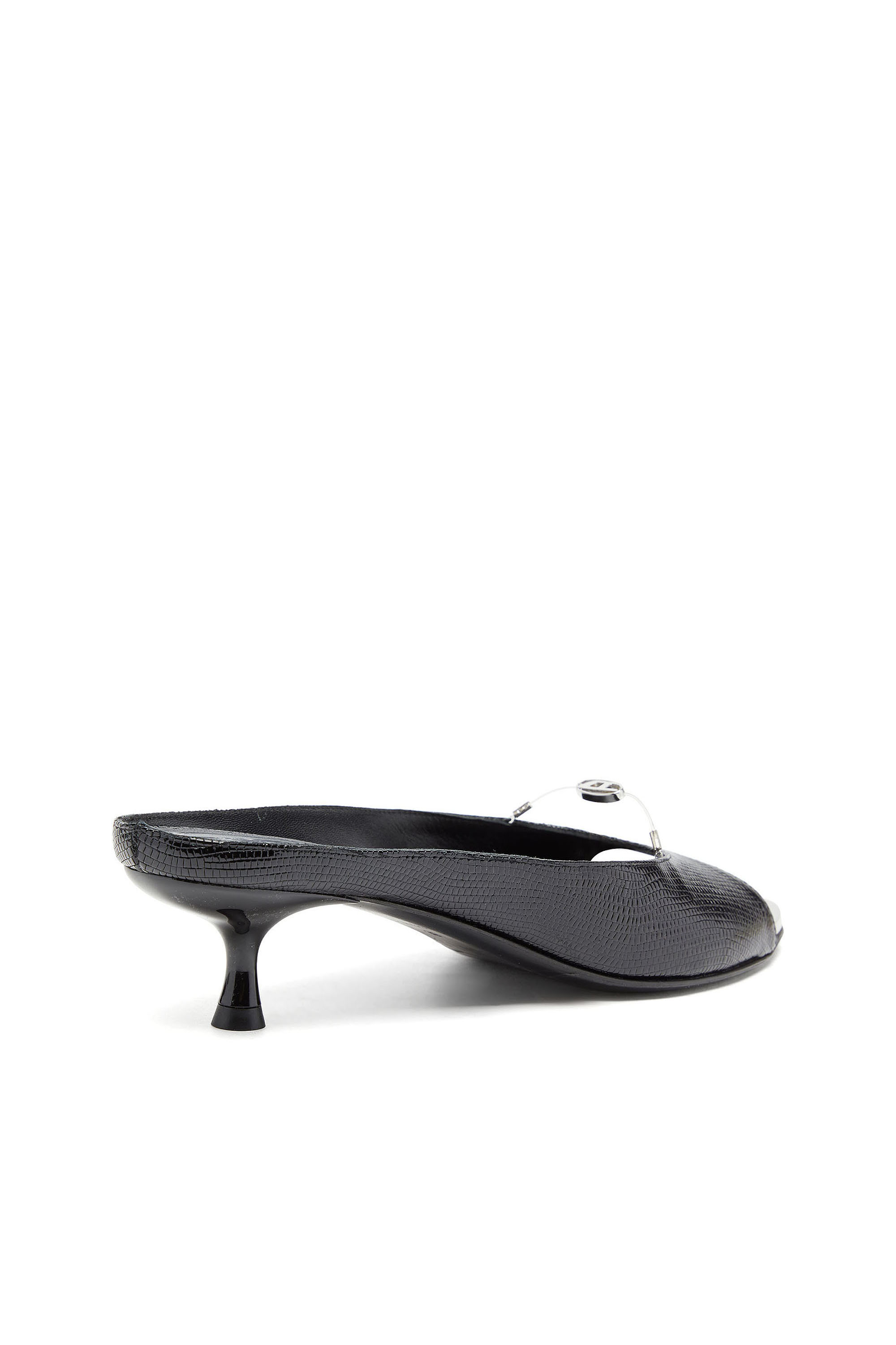 Diesel - D-DIAM'S-SA-40, Woman's D-Diam's - Leather mule with floating Oval D in Black - 5