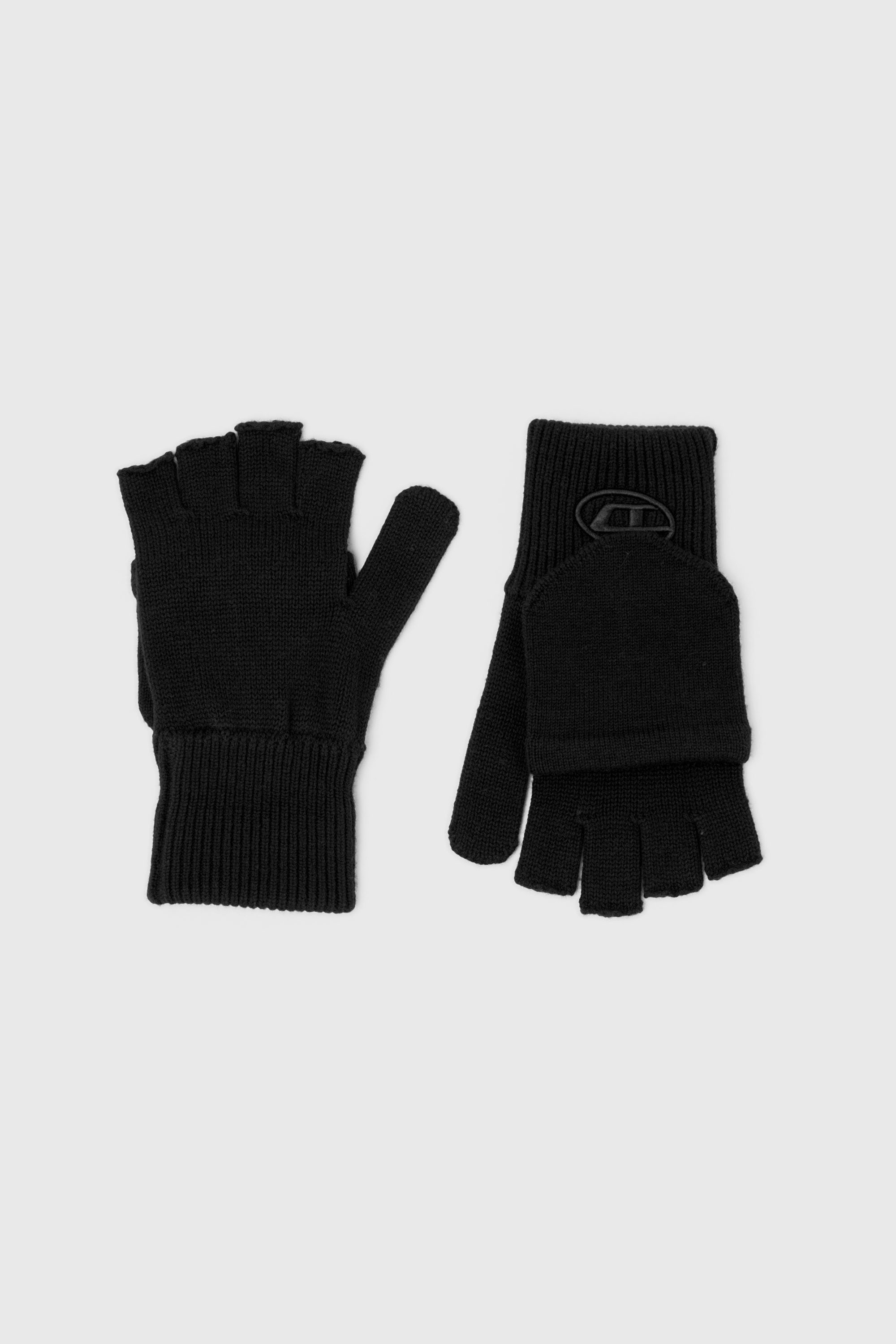 Diesel - K-CODY-B, Unisex's Wool-blend gloves with Oval D logo in Black - 2