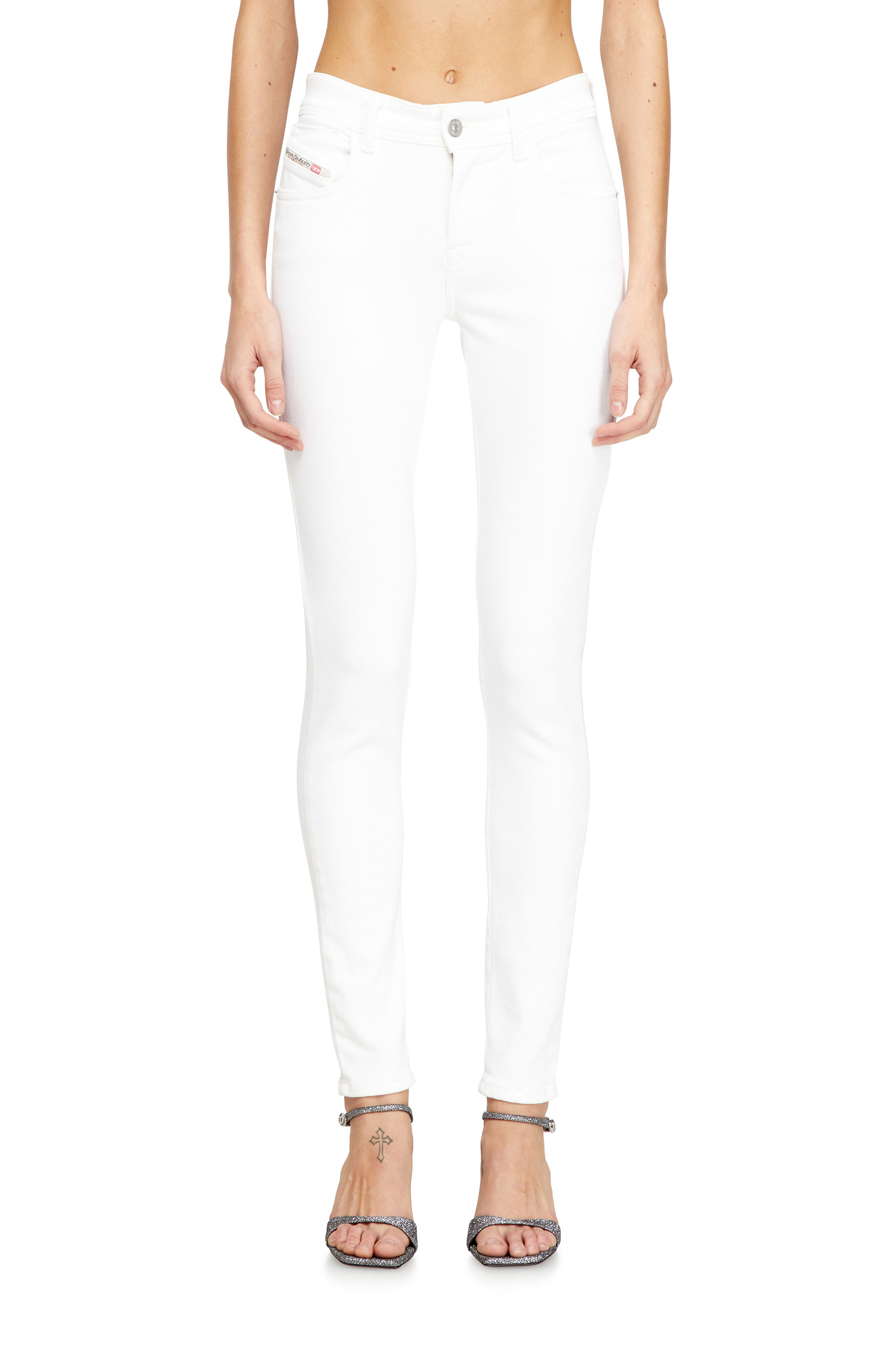 Diesel - Woman's Skinny Jeans 2017 Slandy 09F90, White - 1