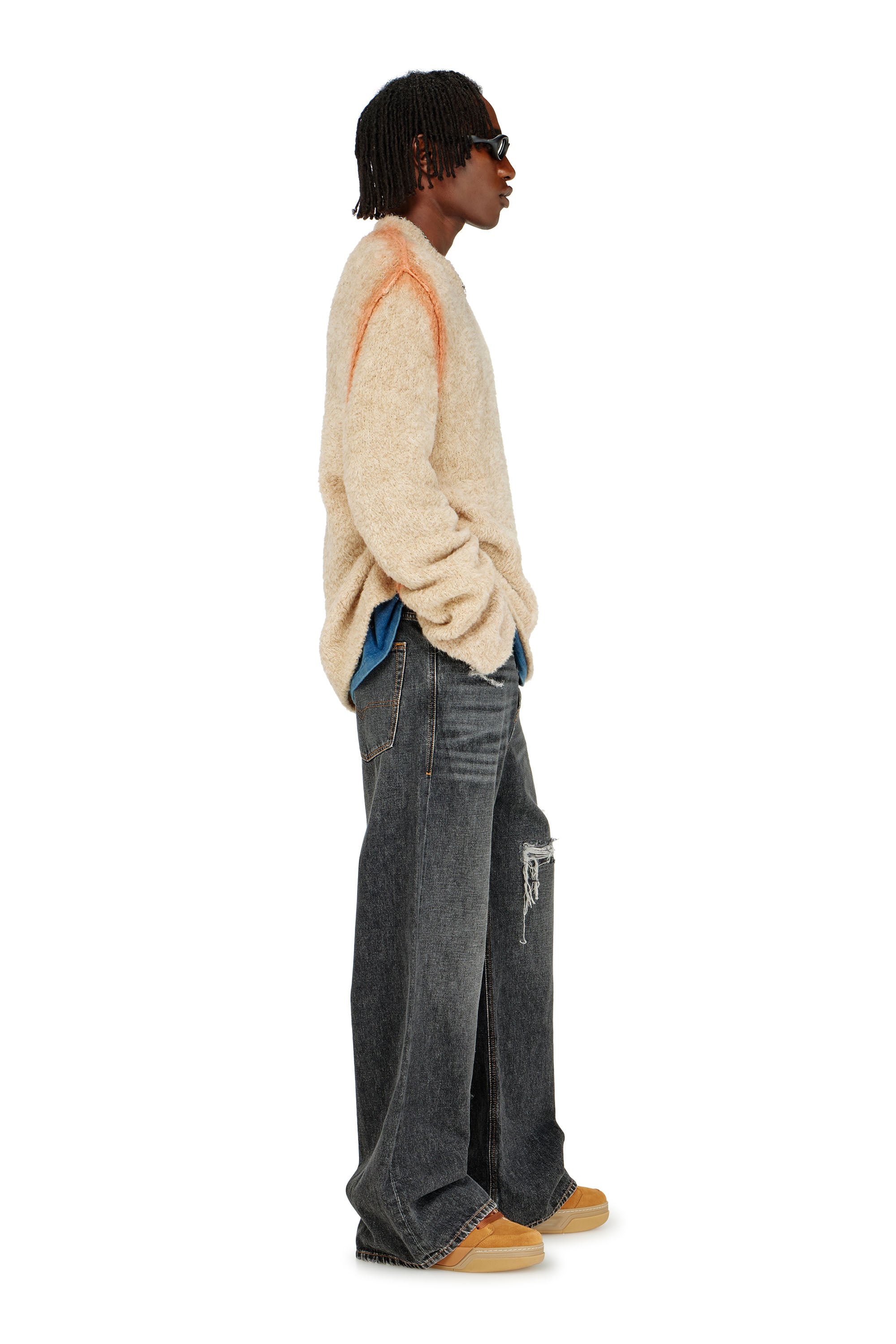 Diesel - Man's Relaxed Jeans D-Rise 007DN, Black/Dark grey - 3