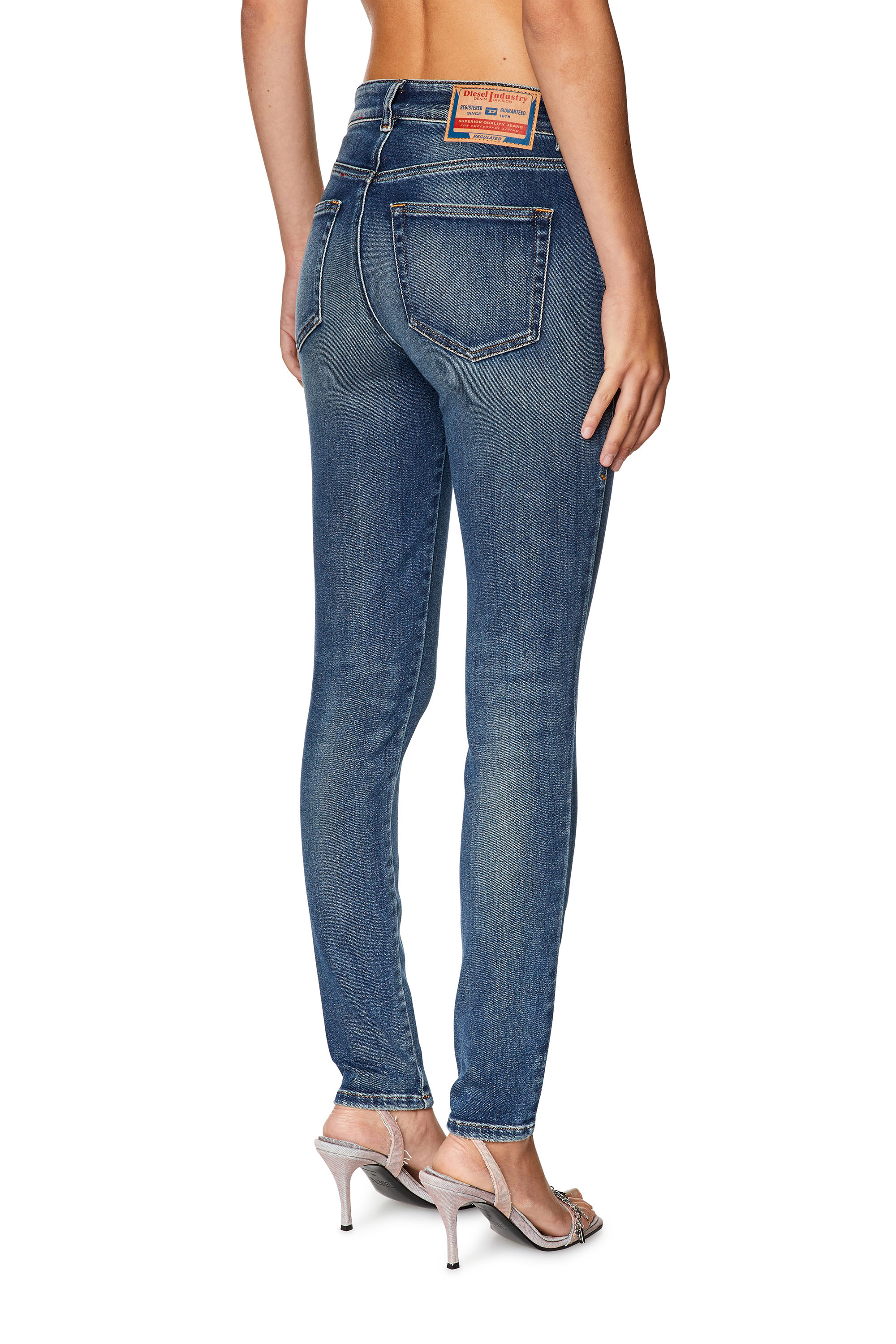 Diesel - Super skinny Jeans 2017 Slandy 09G13, Dark Blue - Image 4