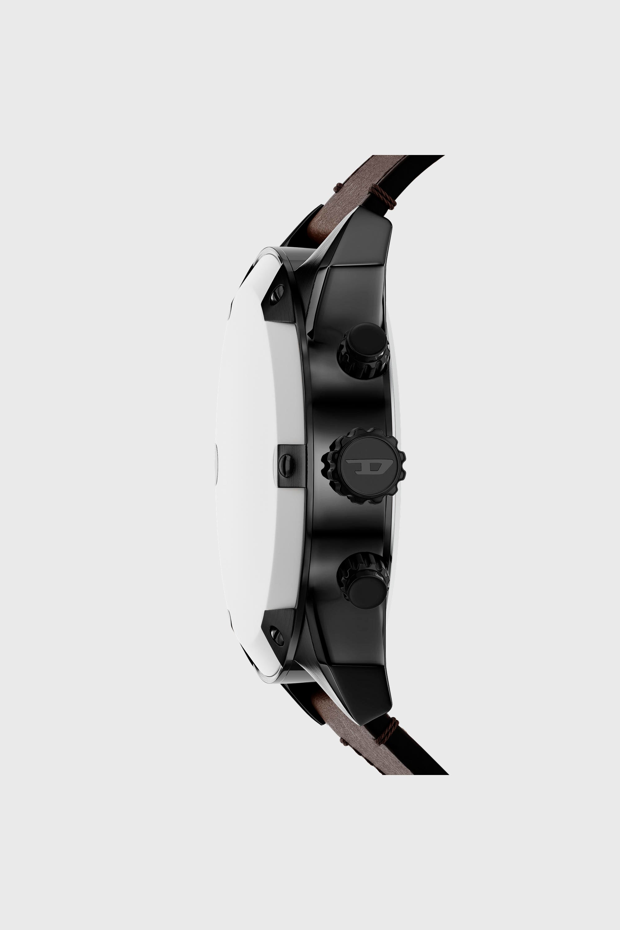 Diesel - DZ4735 WATCH, Man's Spiked brown leather watch in Brown - 2