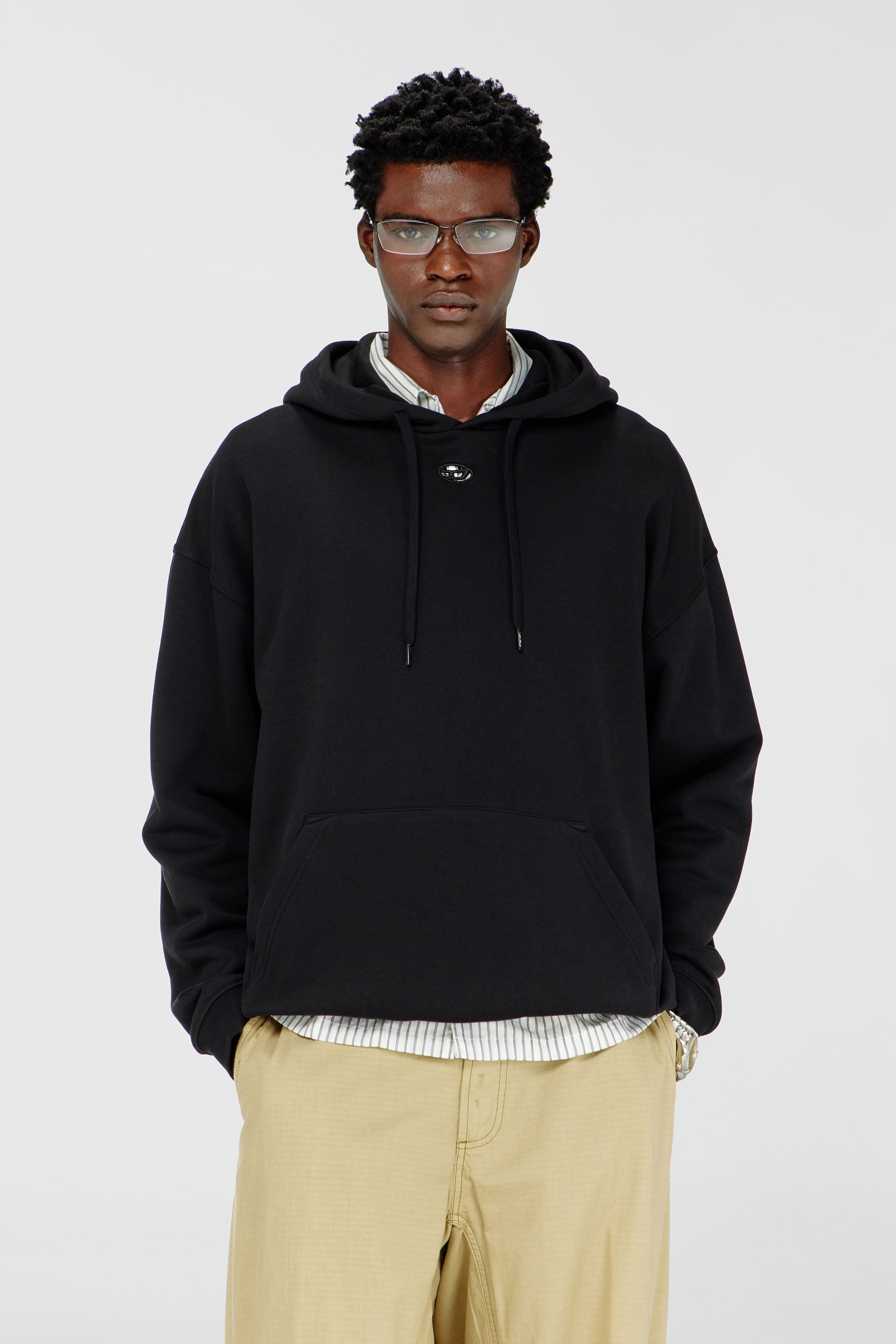Diesel - S-BOXT-HOOD-DCO, Man's Relaxed fit hoodie with kangaroo pocket in Black - 3
