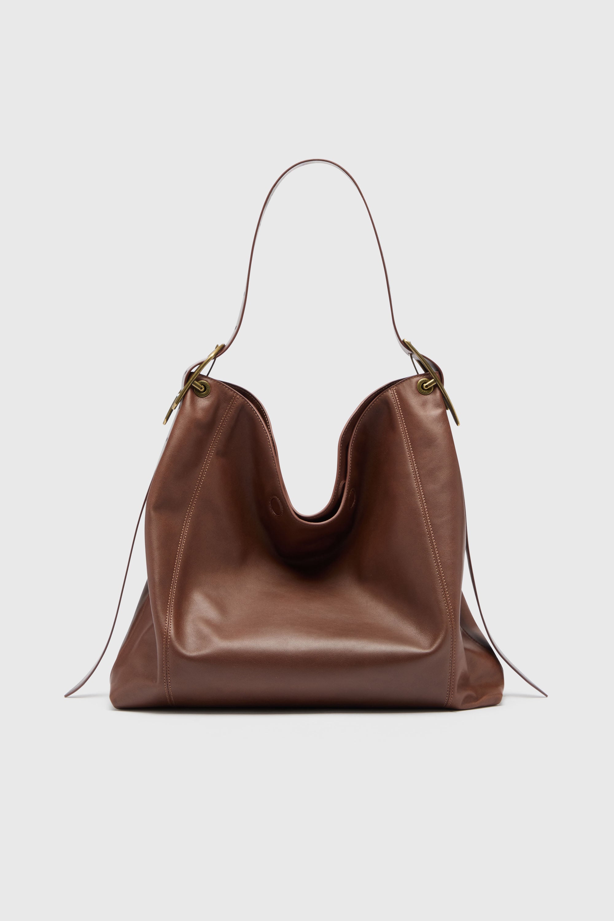 Diesel - D-LINE HOBO L, Woman's D-Line-Hobo bag in leather in Dark Brown - 1