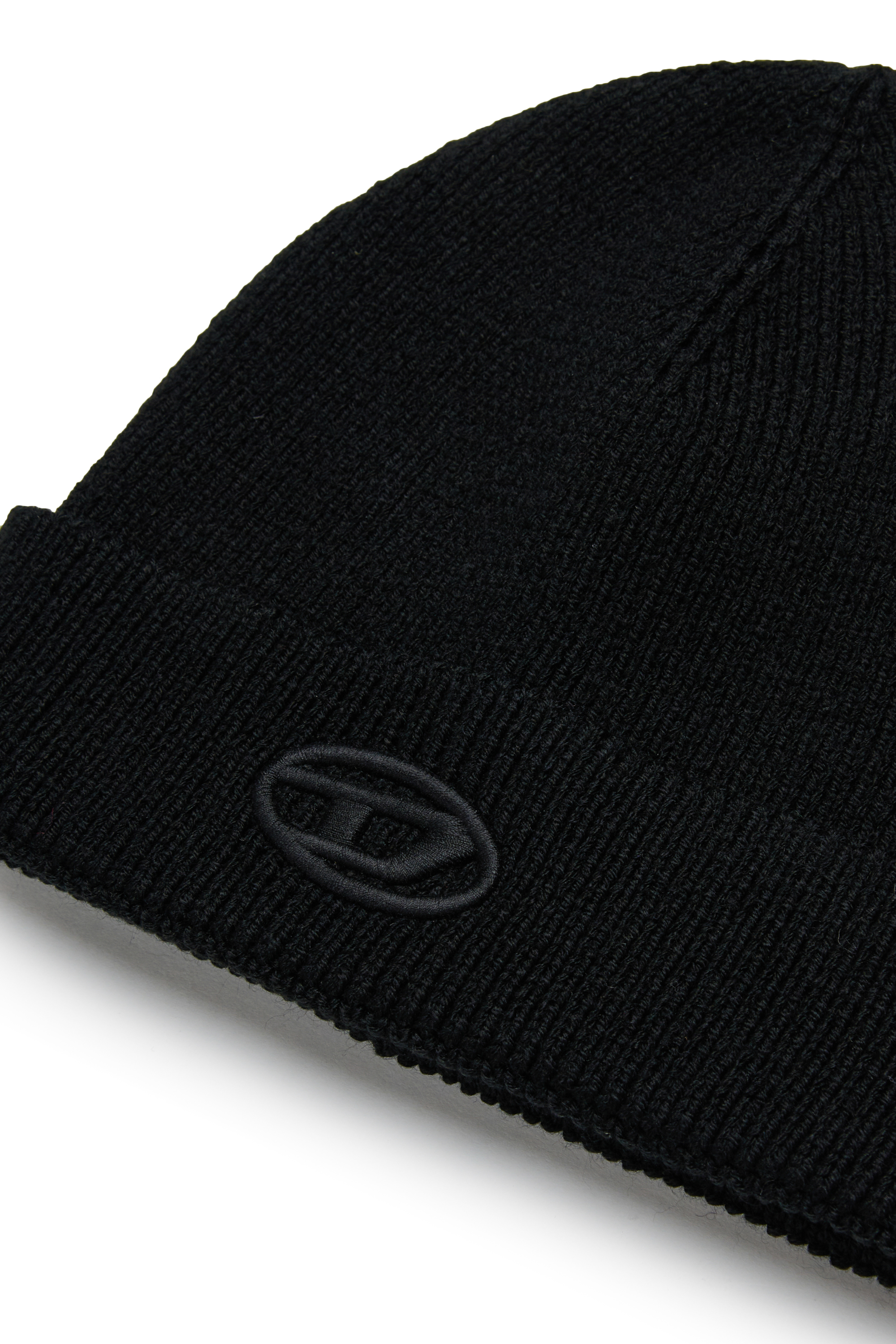Diesel - FKCODERFULLYC, Unisex's Wool hat with embroidered logo in Black - 3