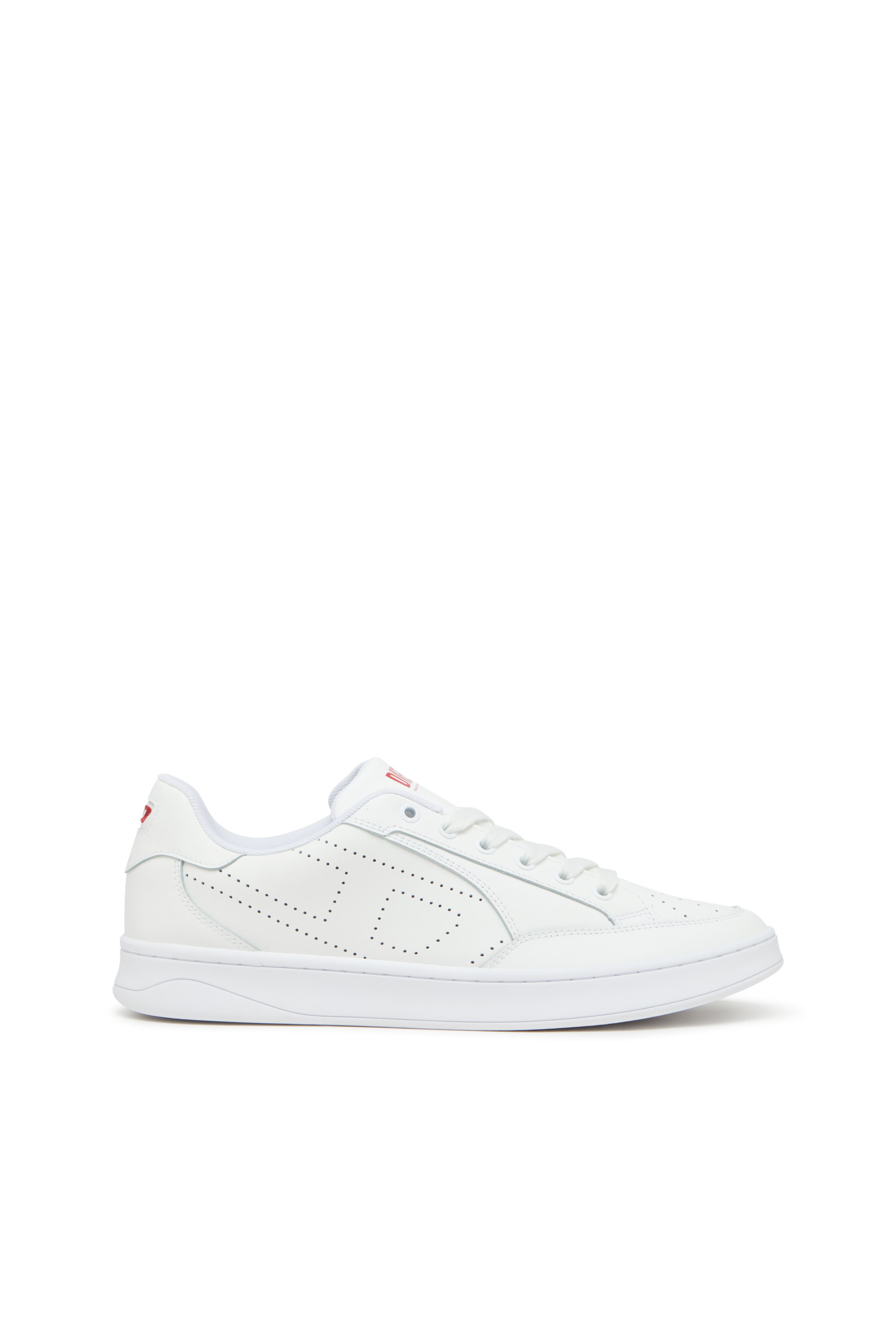 Diesel - S-DAKOTA LOW W, Woman's Leather sneakers with perforated logo in White - 1