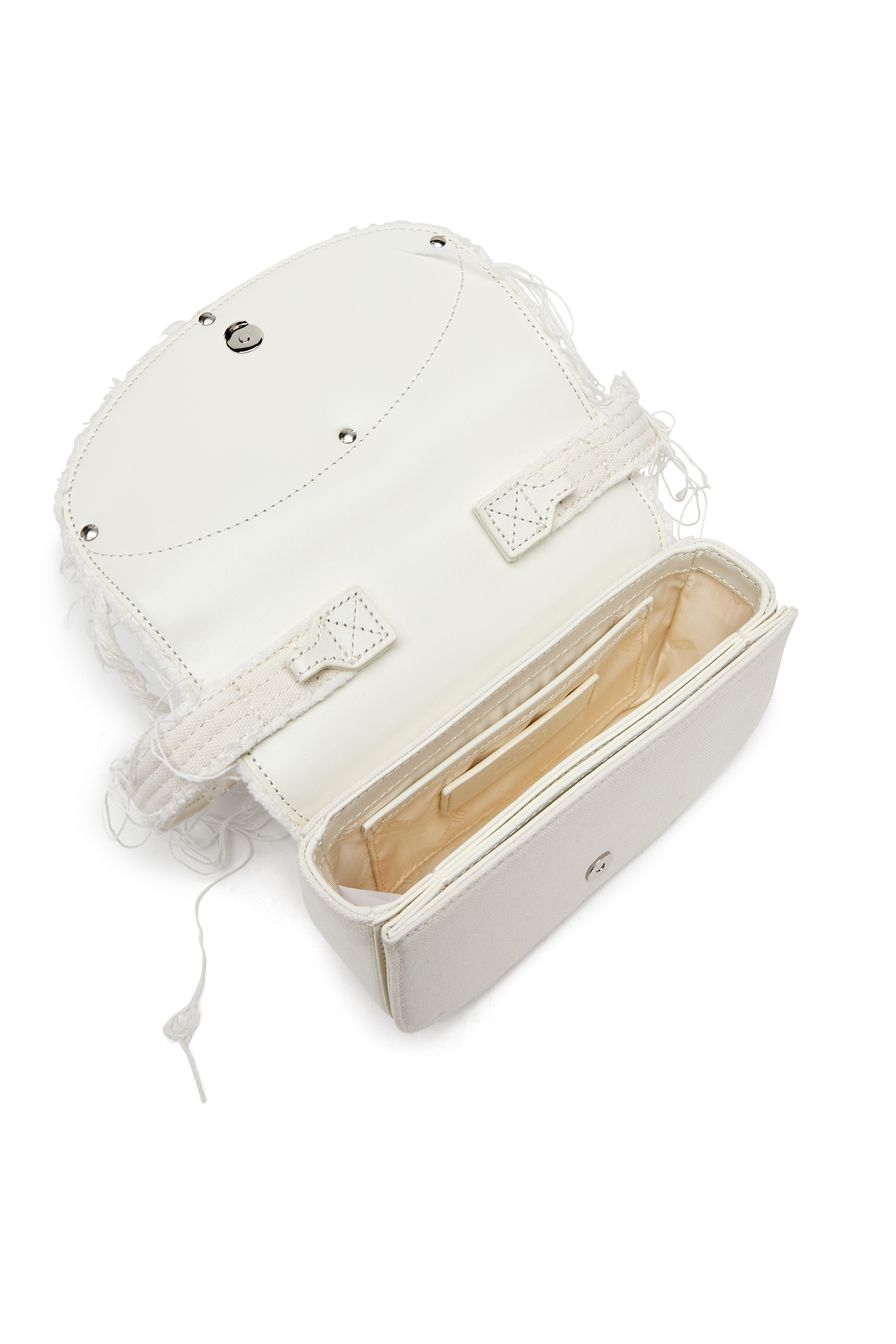 Diesel - 1DR, Woman's 1DR-Iconic shoulder bag in canvas and leather in White - 3