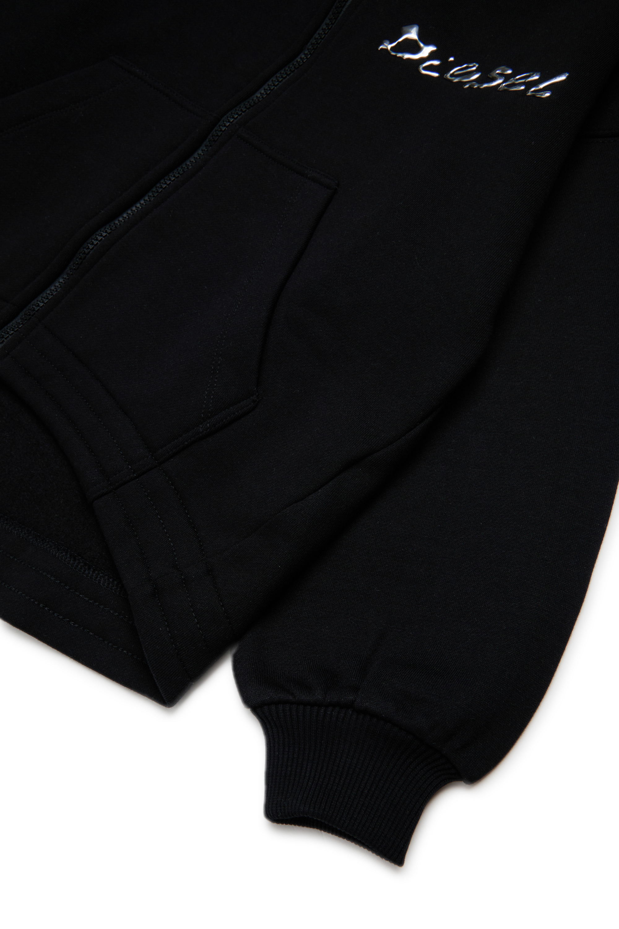 Diesel - STRISTANA, Woman's Cotton zip-up hoodie in Black - 4