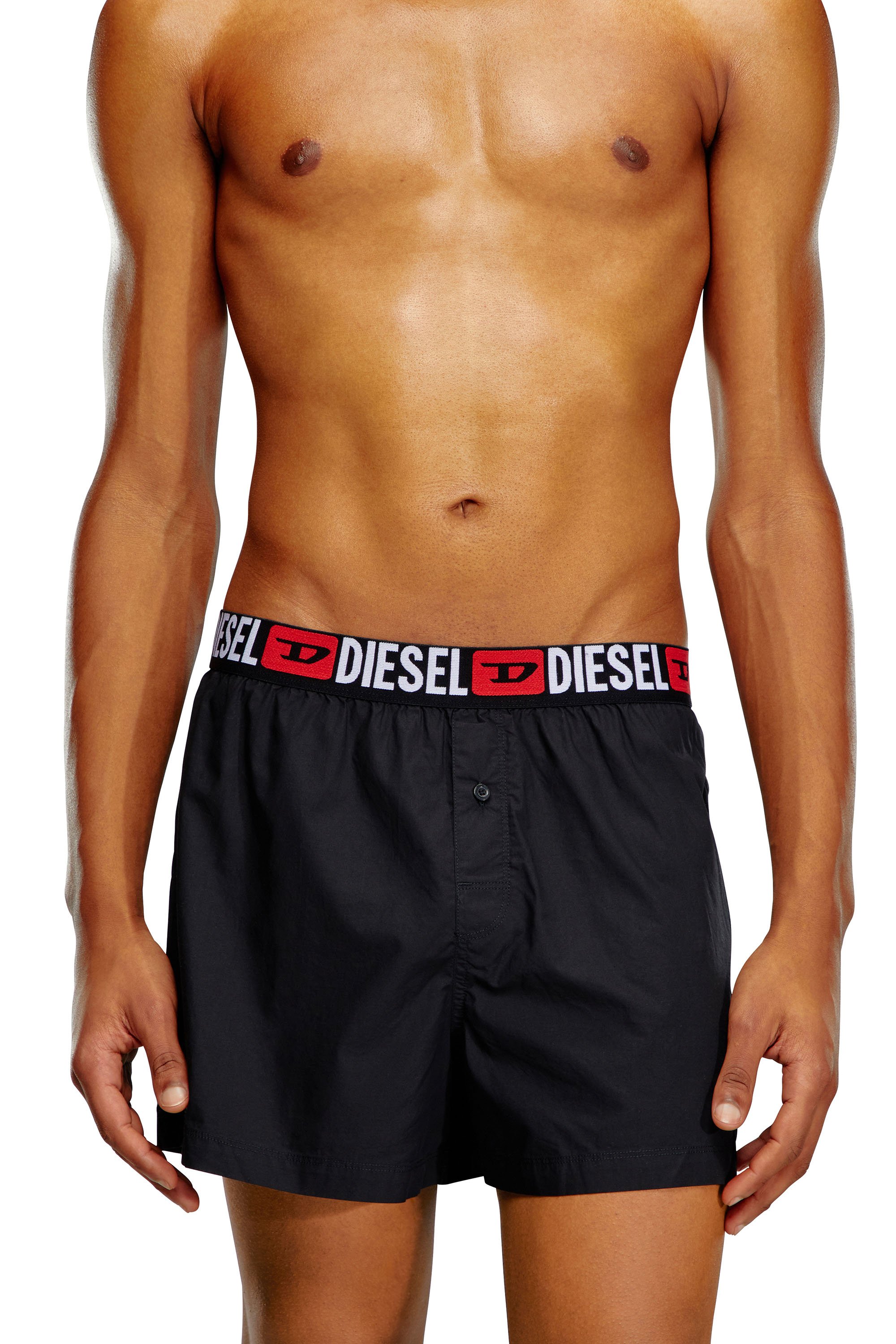 Diesel - UMBX-STARKTWOPACK, Man's Two-pack boxers with logo waist in Black - 2