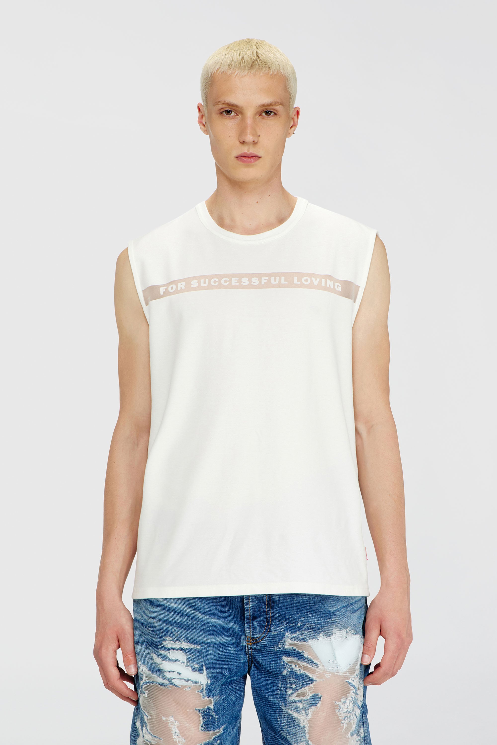 Diesel - PR-T-NORM-BISC-MATI-R, Unisex's Tank top with For Successful Loving logo in White - 1