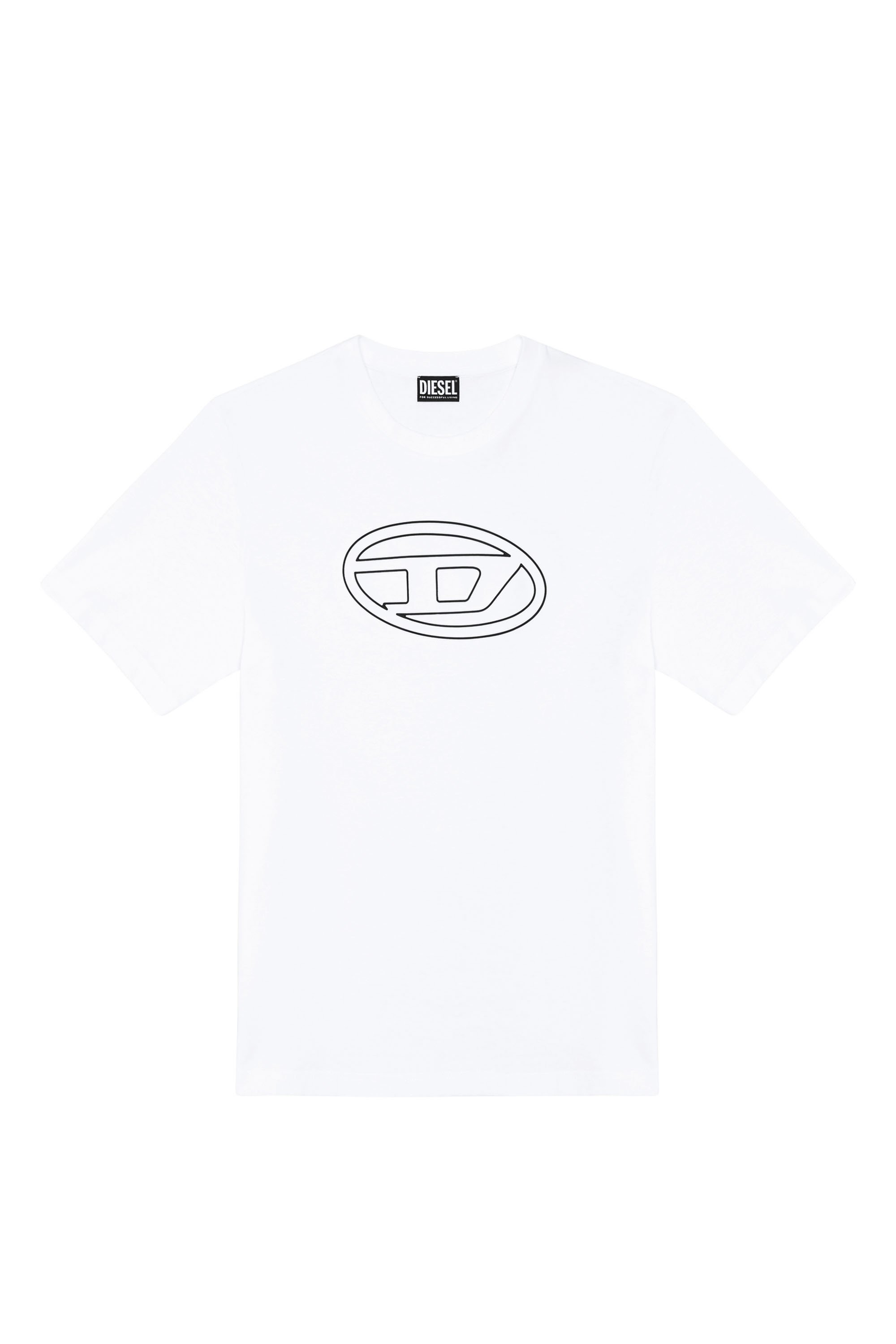 Diesel - T-JUST-BIGOVAL, Man T-shirt in vintage cotton jersey in White - Image 3