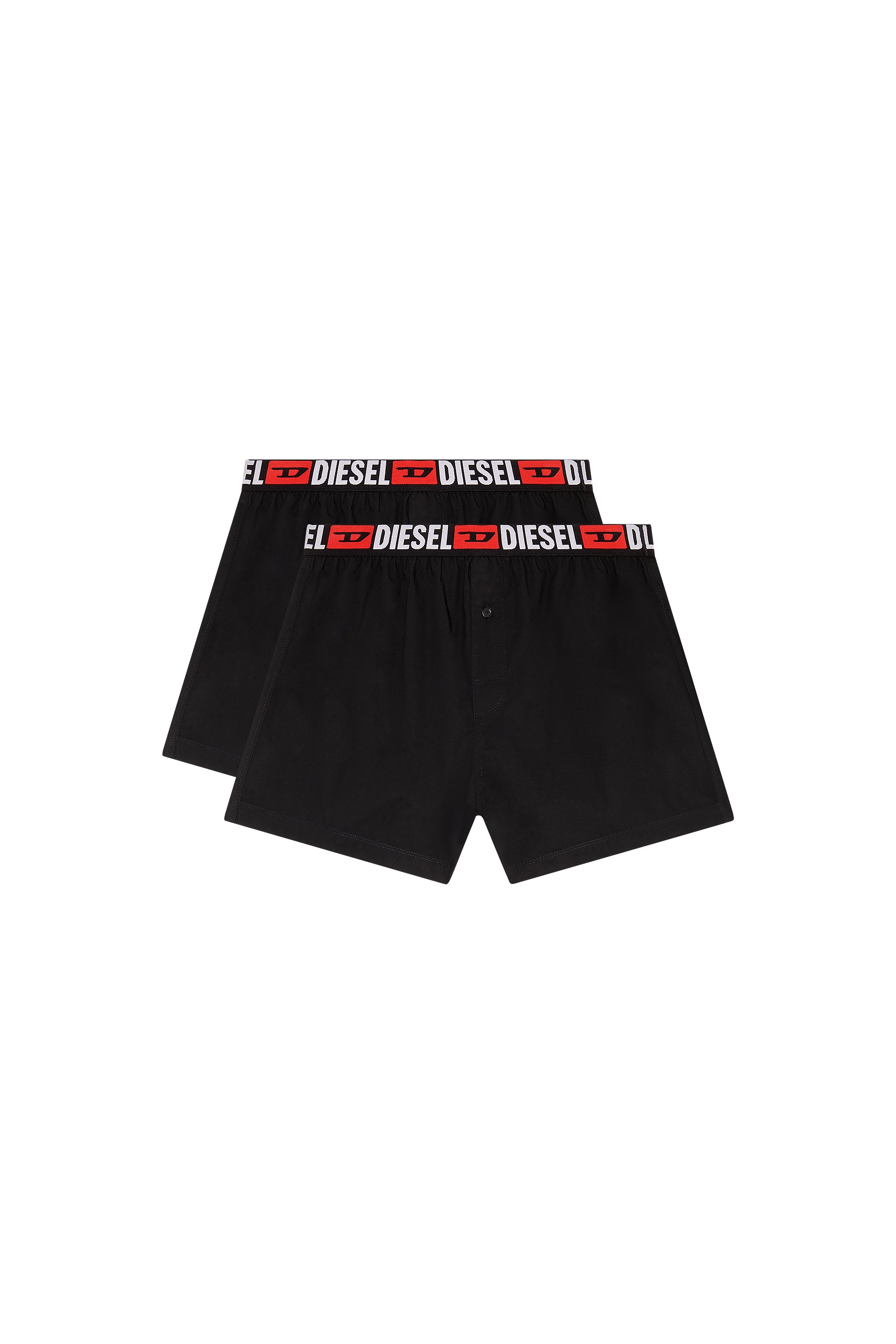 Diesel - UMBX-STARKTWOPACK, Man's Two-pack boxers with logo waist in Black - 4