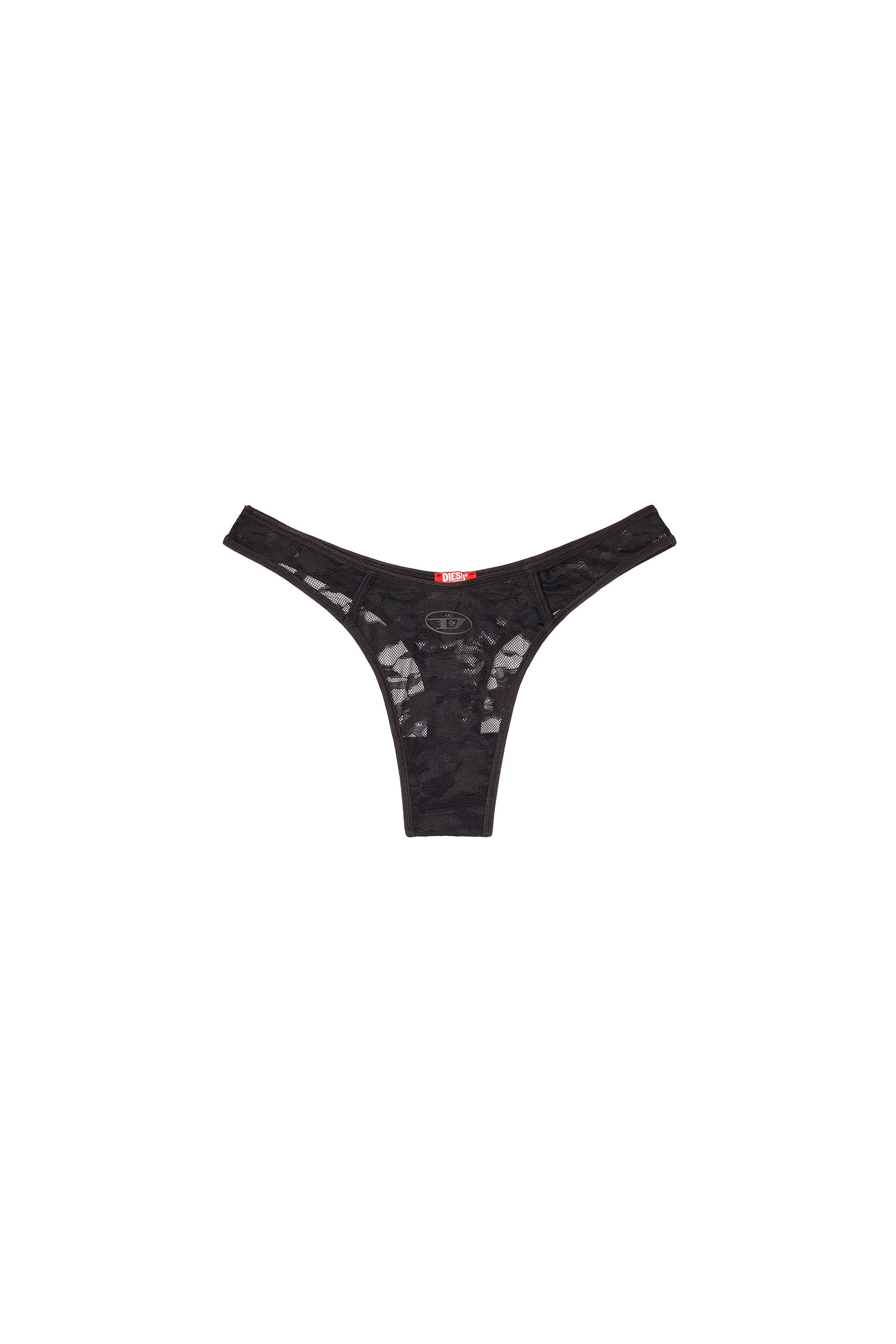 Diesel - MICRO-PUNCHY-UTLT, Woman's Thong in nylon lace with Oval D in null - 3