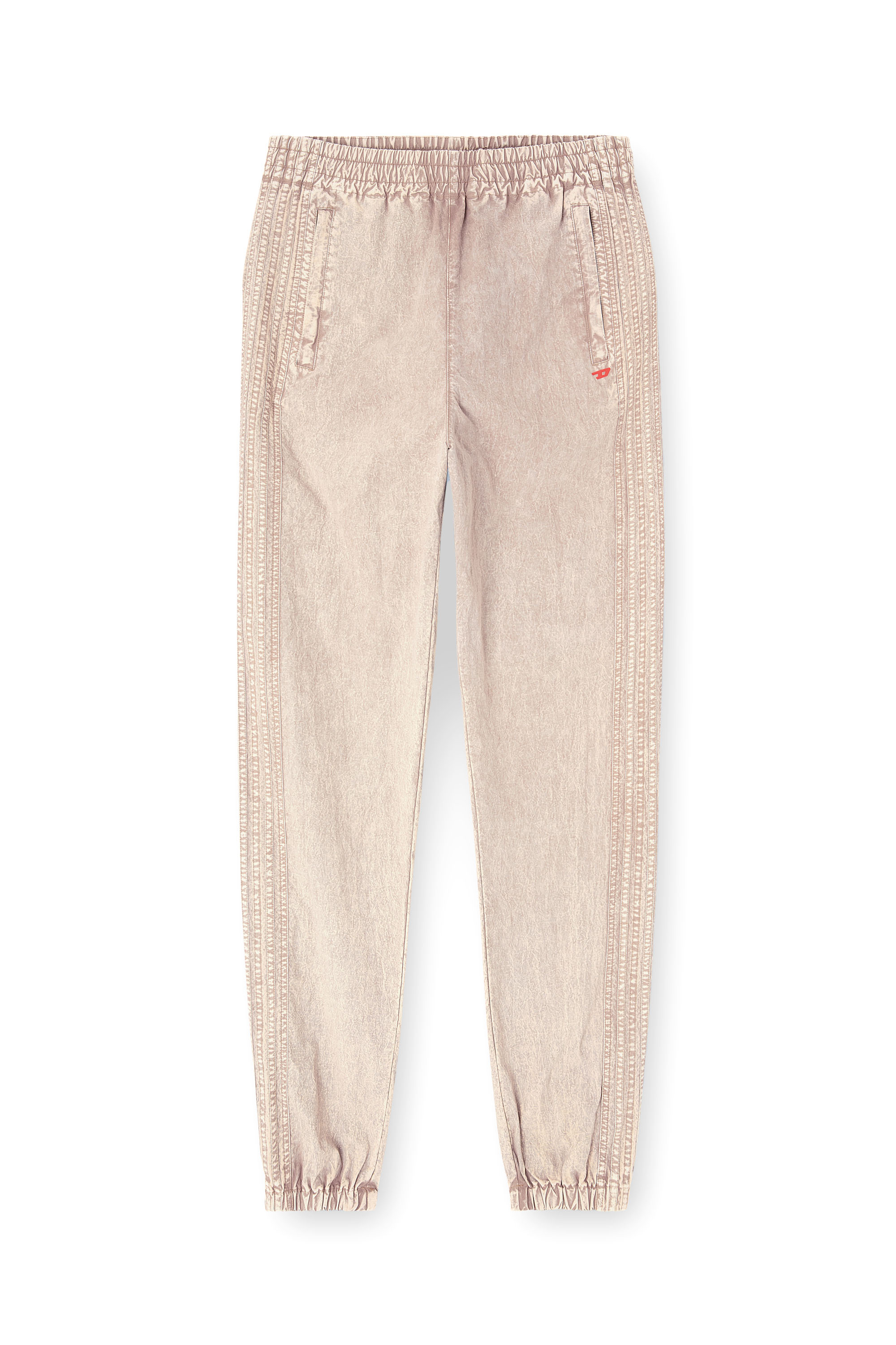 Diesel - P-IUSKO-AG, Man's Washed nylon pants with side bands in Beige - 2