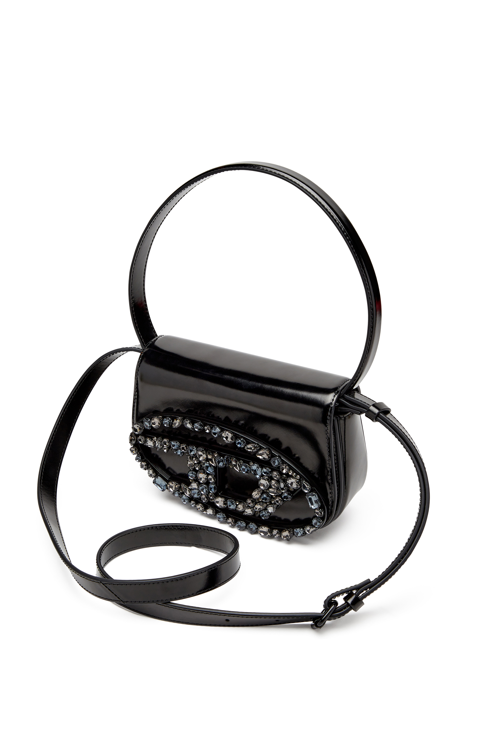 Diesel - 1DR, Woman's Iconic shoulder bag in mirror leather in Black - 5