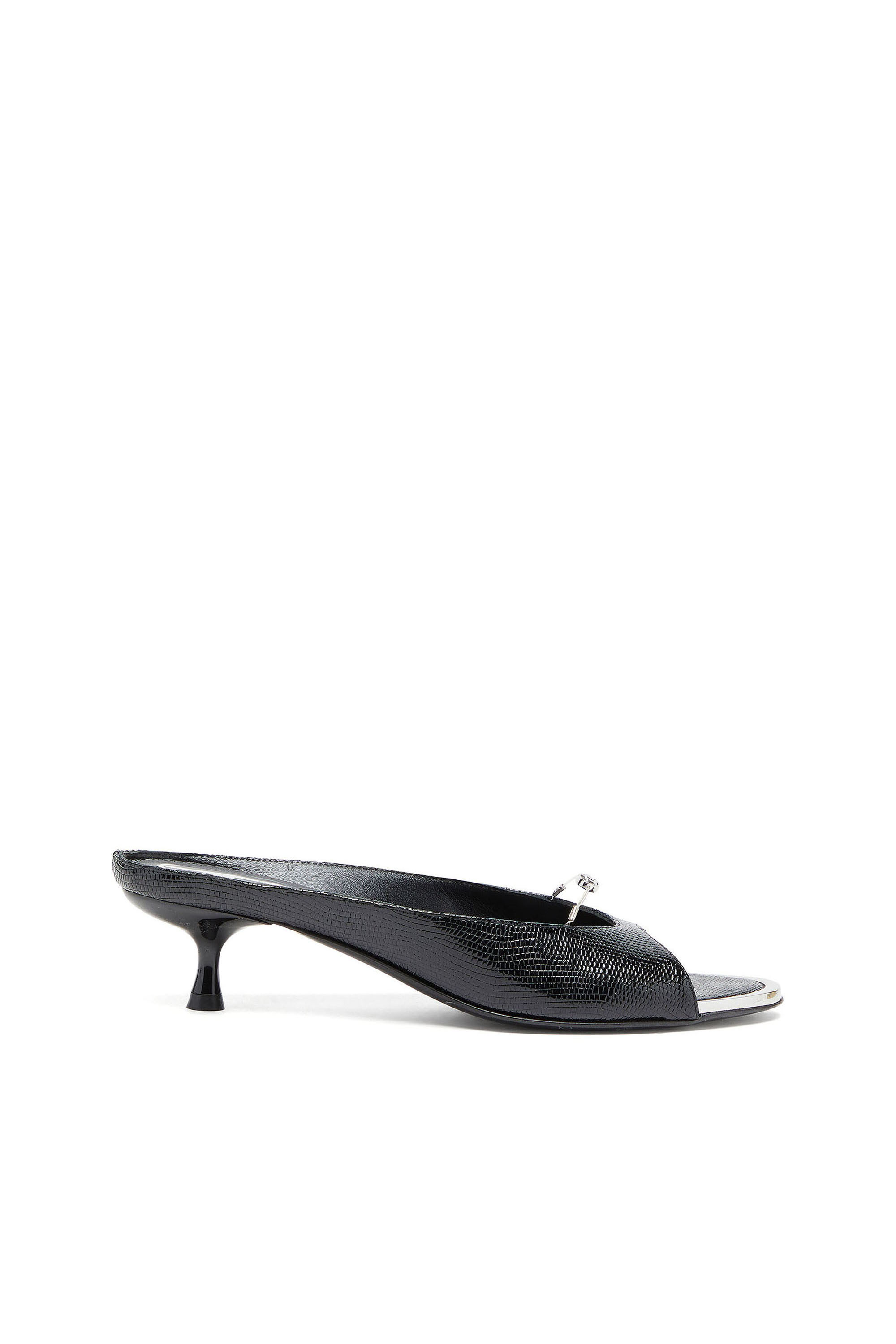 Diesel - D-DIAM'S-SA-40, Woman's D-Diam's - Leather mule with floating Oval D in Black - 1