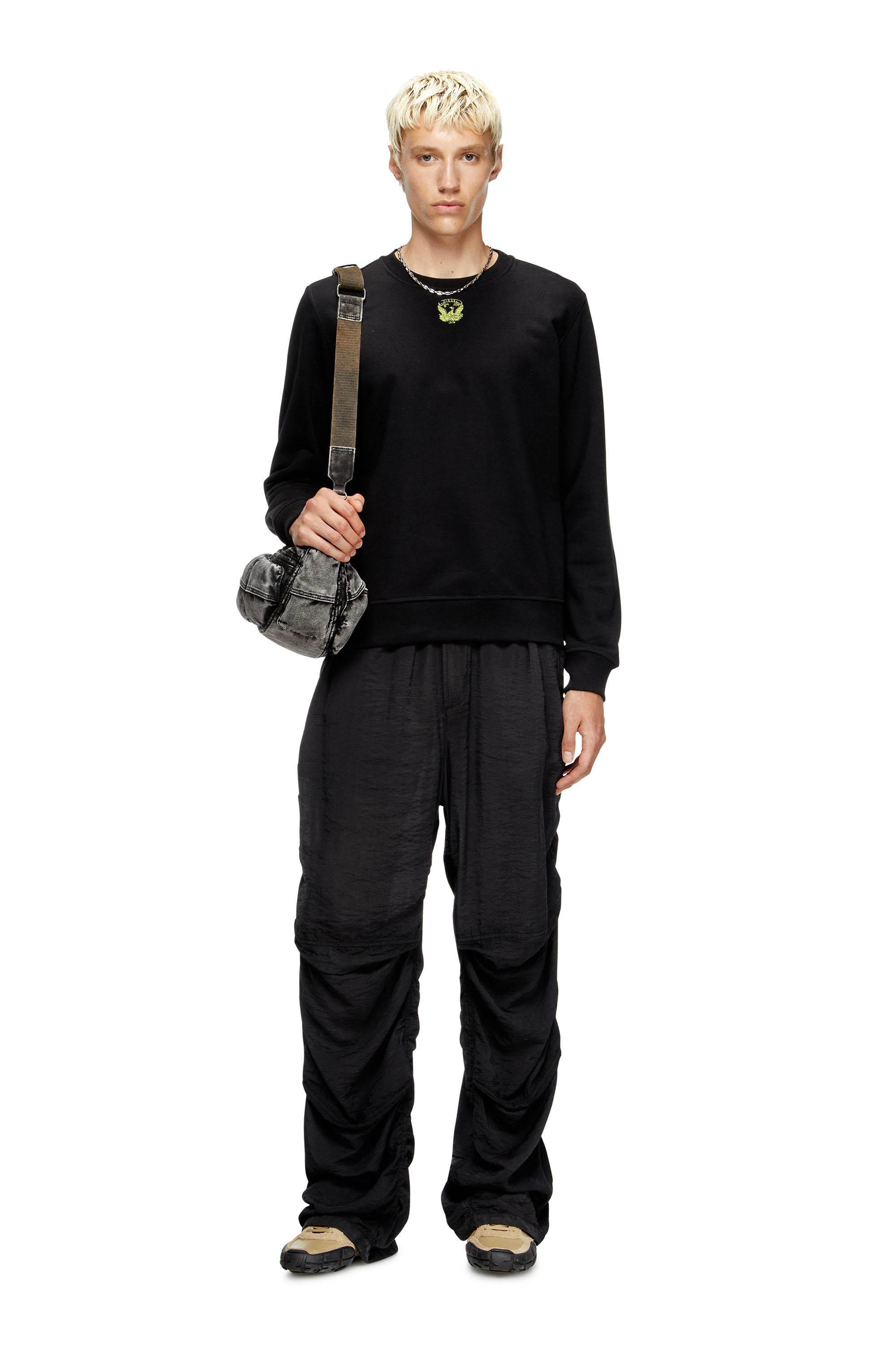 Diesel - S-GINN-T1, Man's Sweatshirt with embroidered phoenix in Black - 2