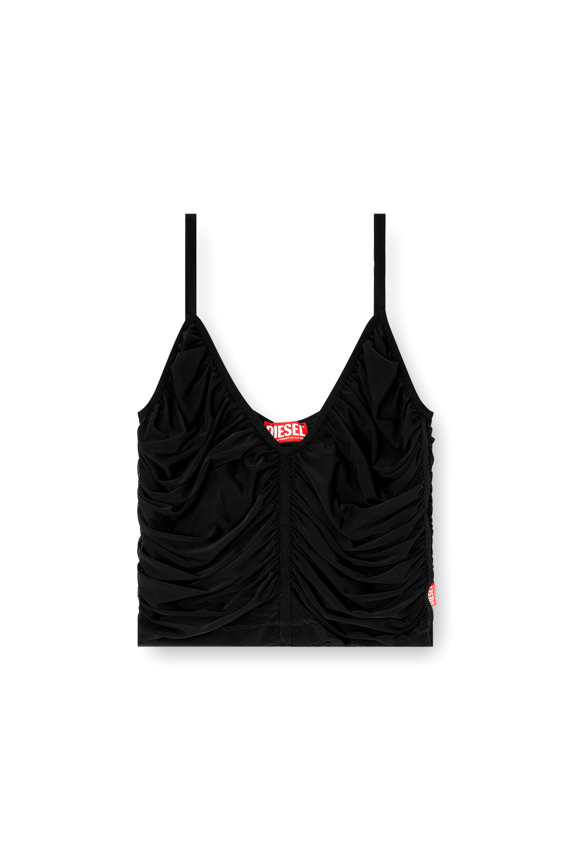 Diesel - T-AIKY, Woman's Gathered strappy top in Black - 4