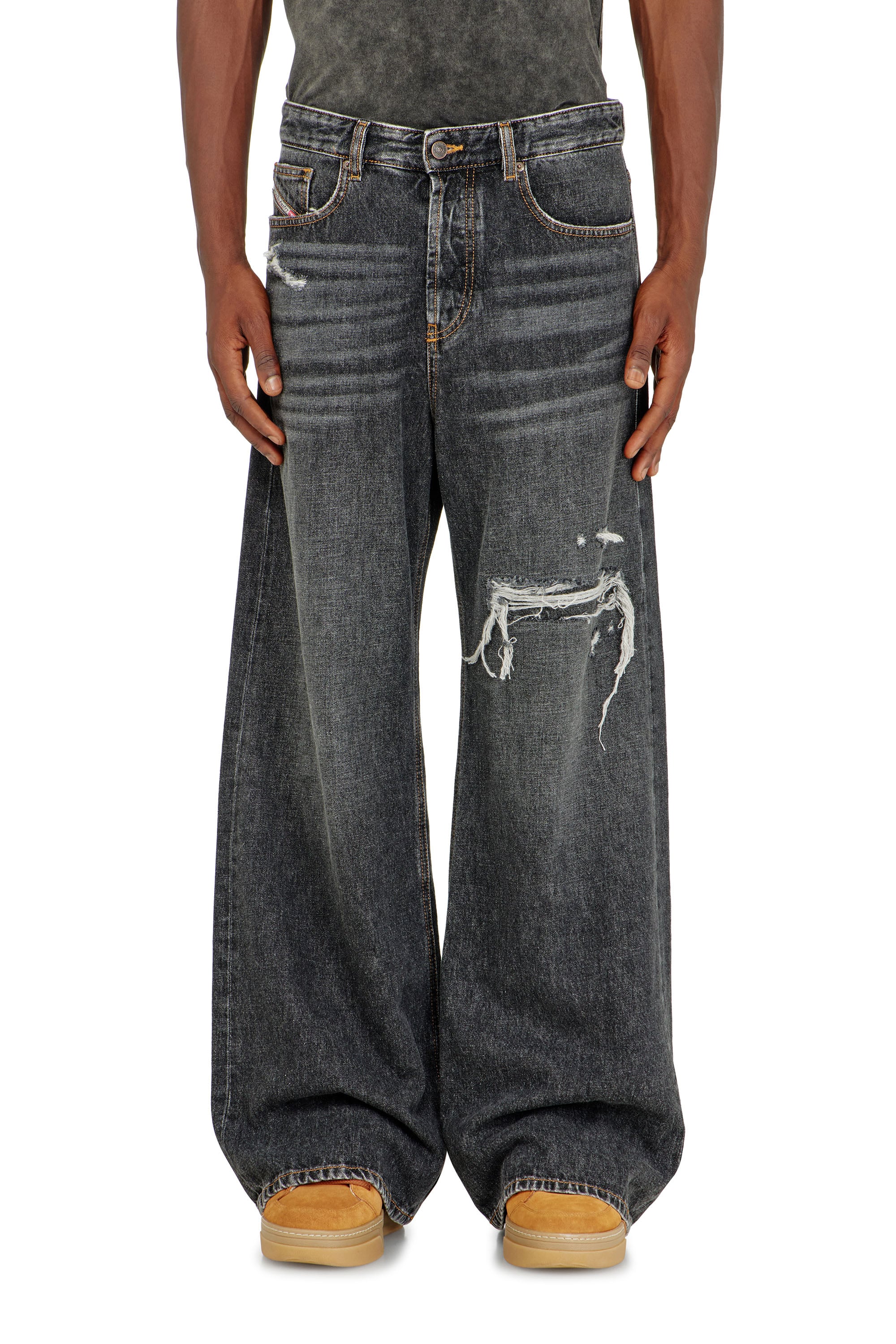 Diesel - Man's Relaxed Jeans D-Rise 007DN, Black/Dark grey - 2