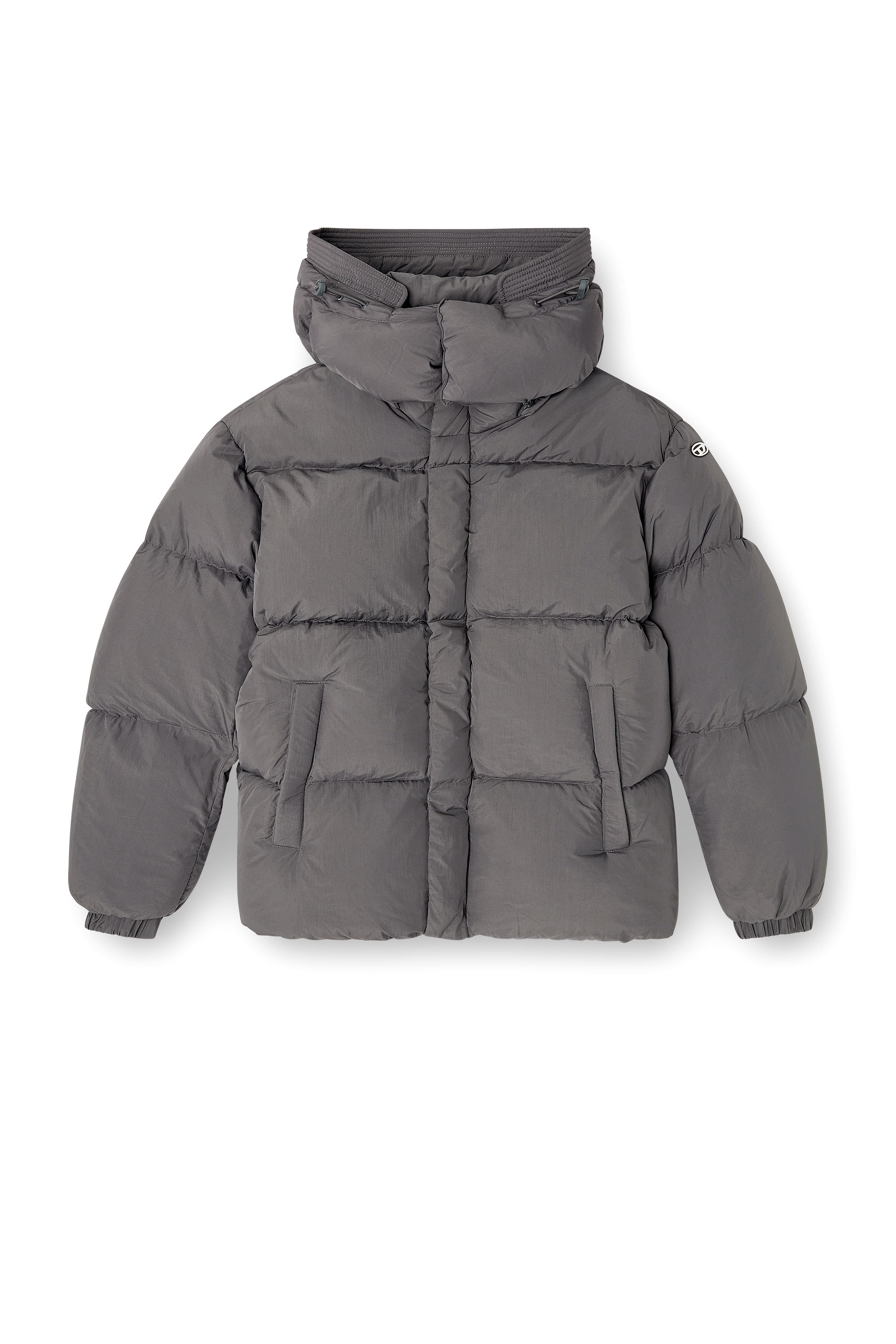 Diesel - W-ROLFYS, Man's Down jacket in recycled nylon taslan in Grey - 2