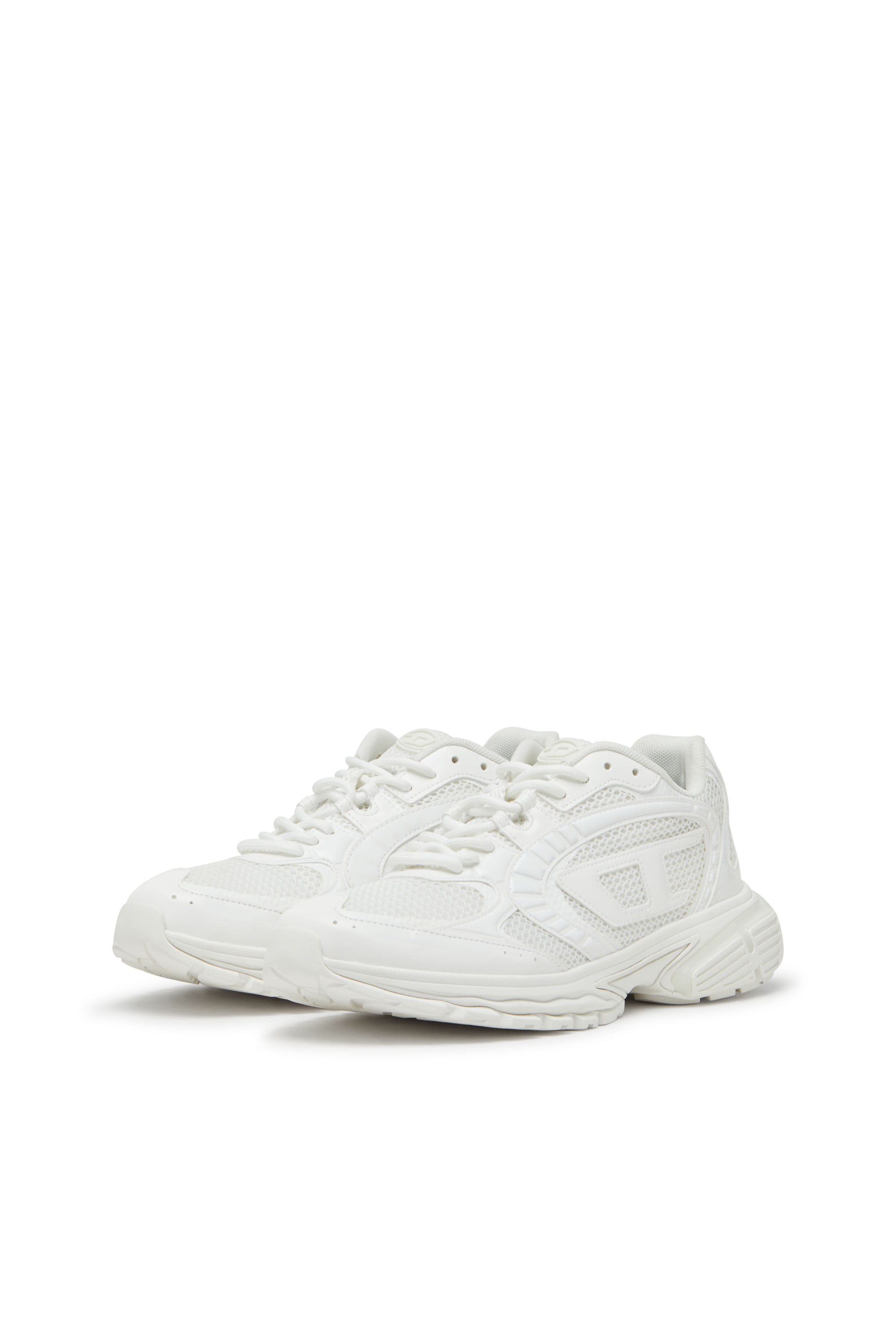 Diesel - S-PRO-V-DENSE LOW W, Woman's Monochrome mesh sneakers with Oval D logo in White - 8