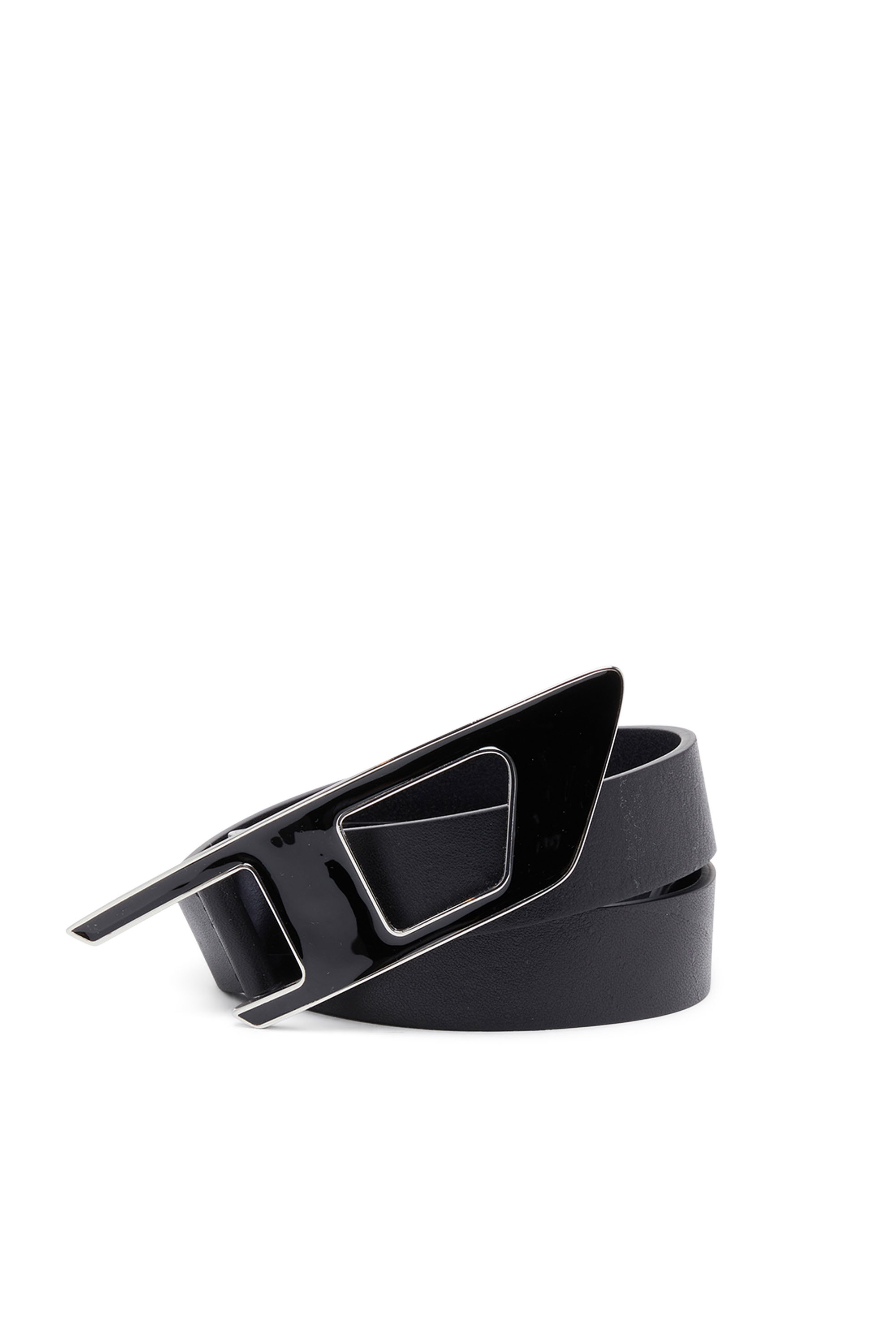 Diesel - B-DLOGO II, Woman's 2.5cm leather belt with enamelled d buckle in Black - 3
