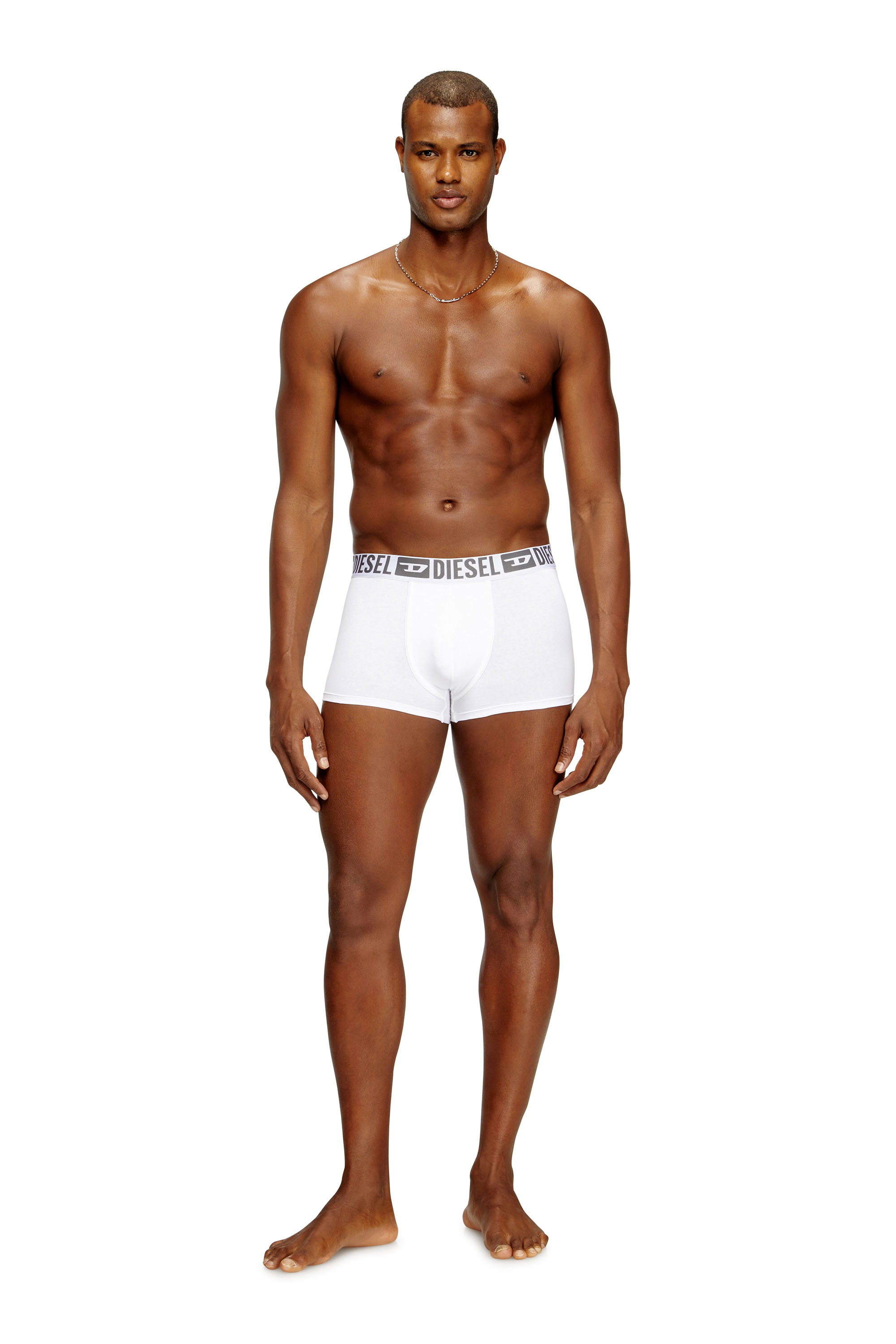 Diesel - MIKE-D-CORE-3PACK, Man's 3-pack of stretch cotton boxers with tonal waistband in White/Black - 2