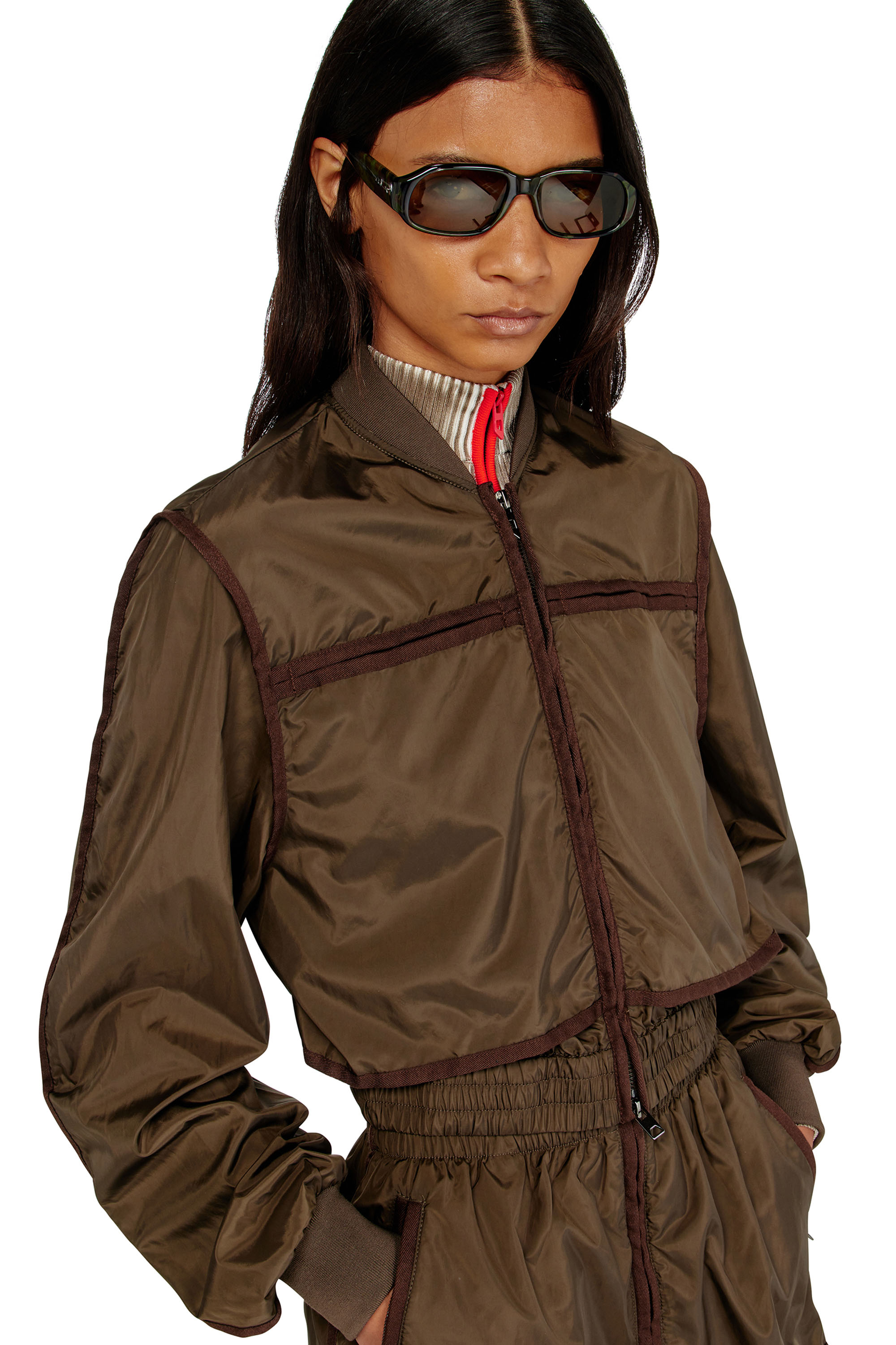 Diesel - G-OTHAM, Woman's Nylon jacket with tonal taping in null - 5