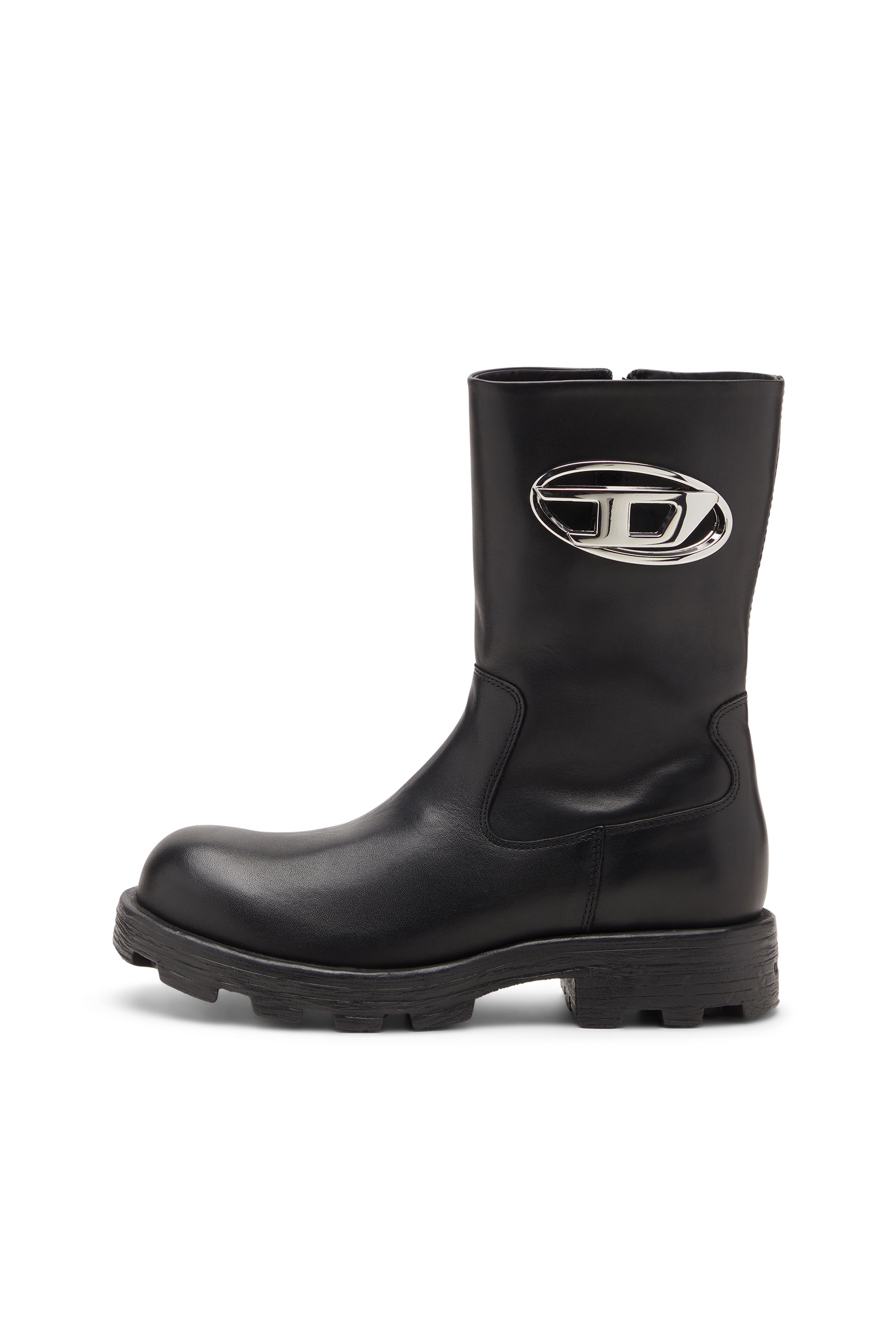 Diesel - D-HAMMER BKR D W, Woman's D-Hammer-Biker boots in shiny leather in Black - 7