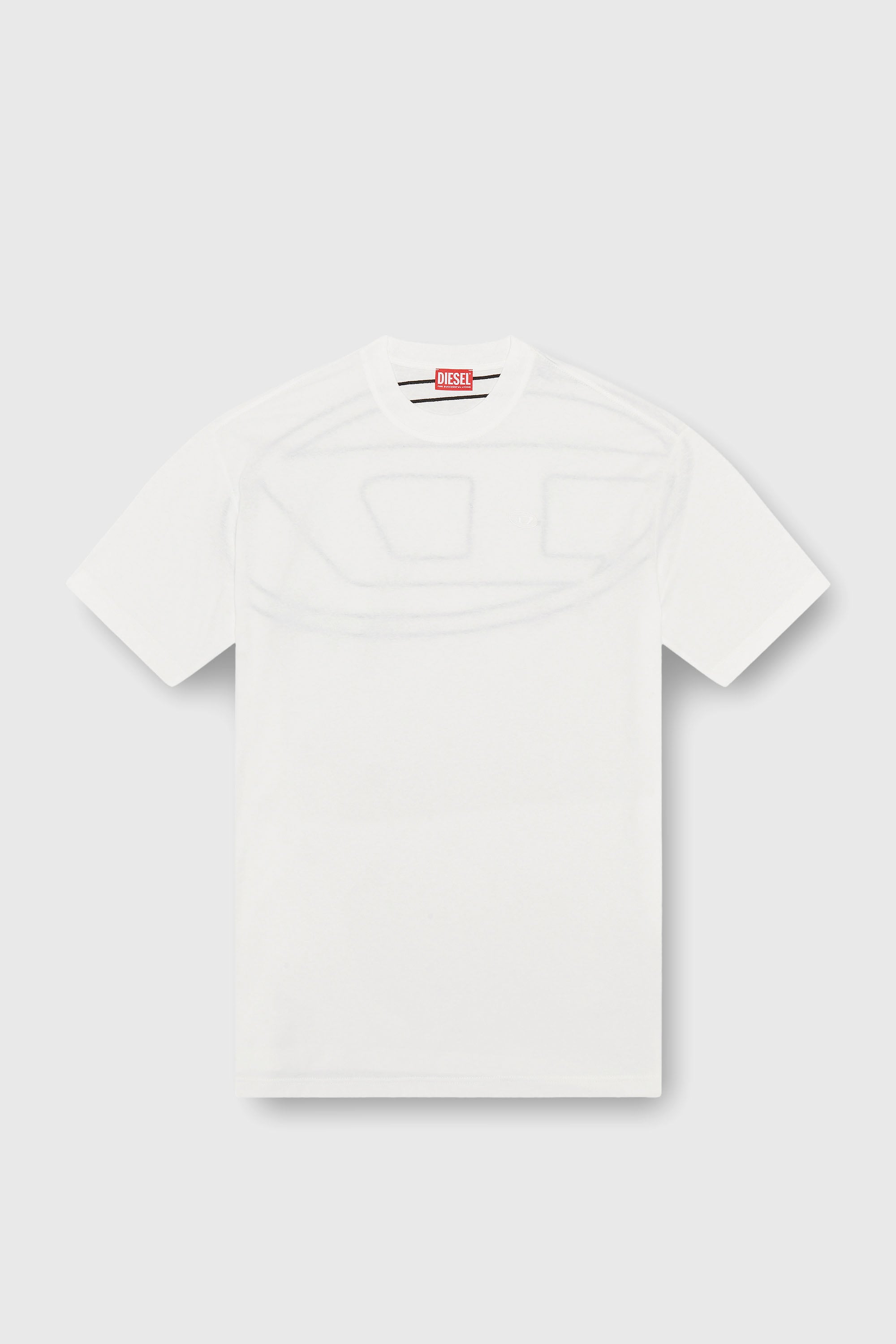 Diesel - T-BOGGY-MEGOVAL-D, Man's T-shirt with maxi oval D embroidery in White - 2