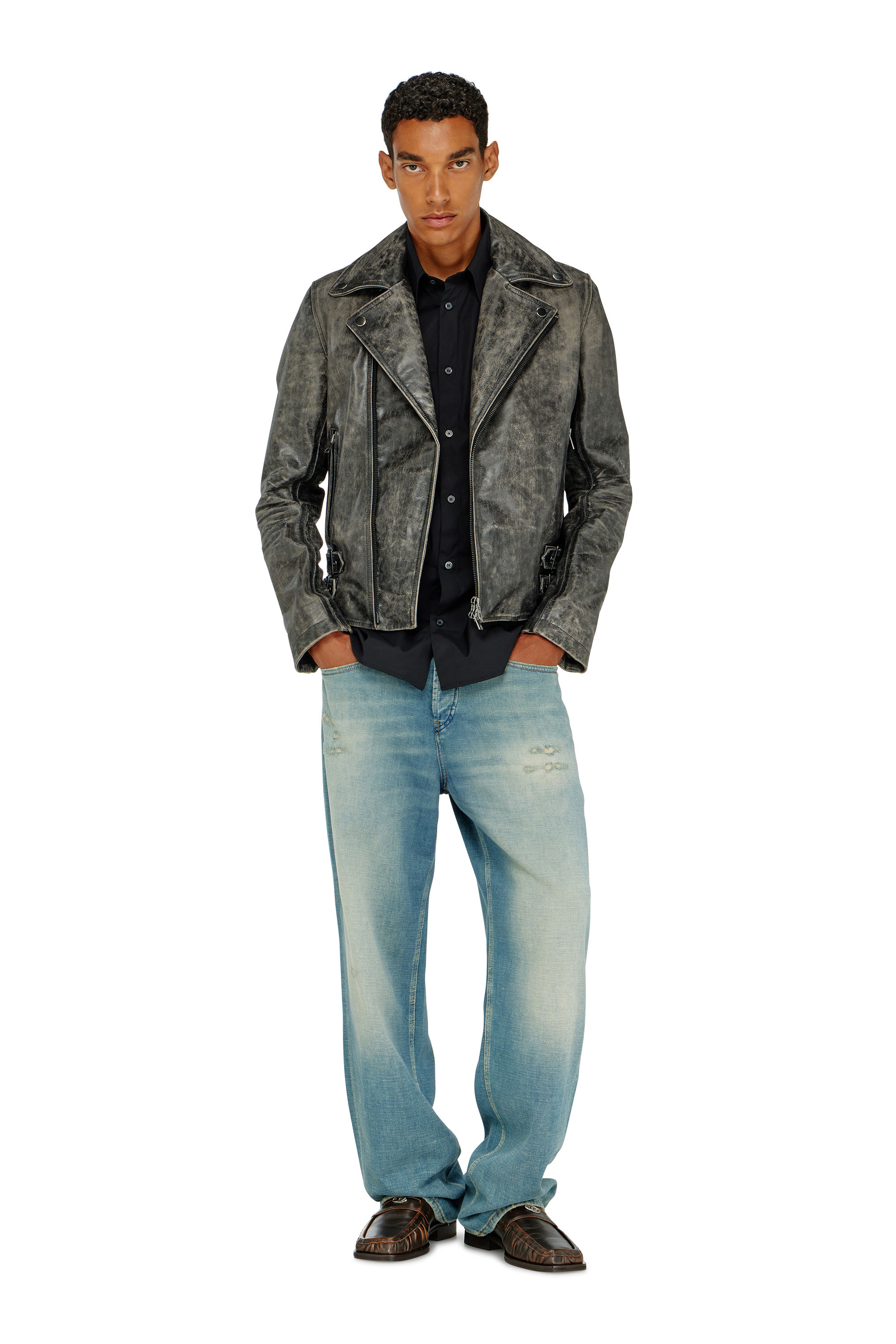 Diesel - S-SIMPLY-GSBH, Man's Stretch poplin shirt with embroidery in Black - 2