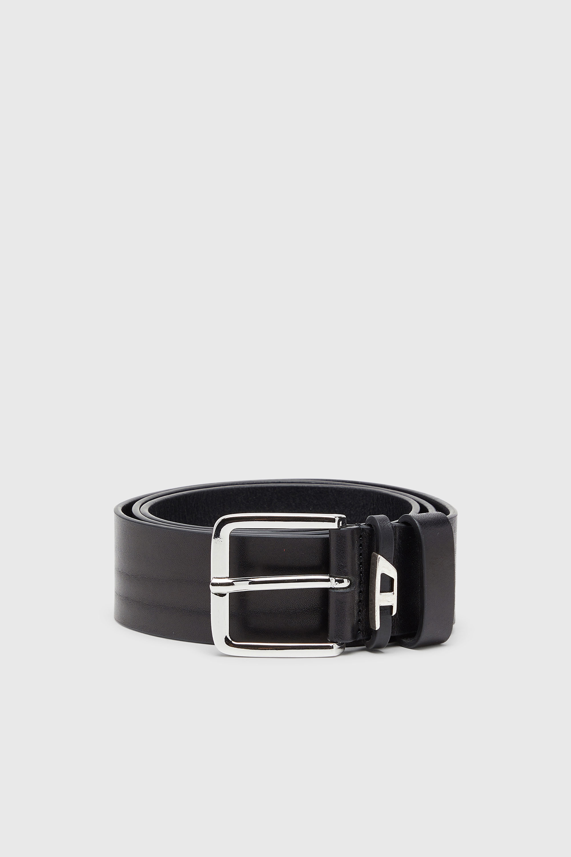 Diesel - B-D LOOP, Man's 4 cm crinkle leather belt in Black - 1