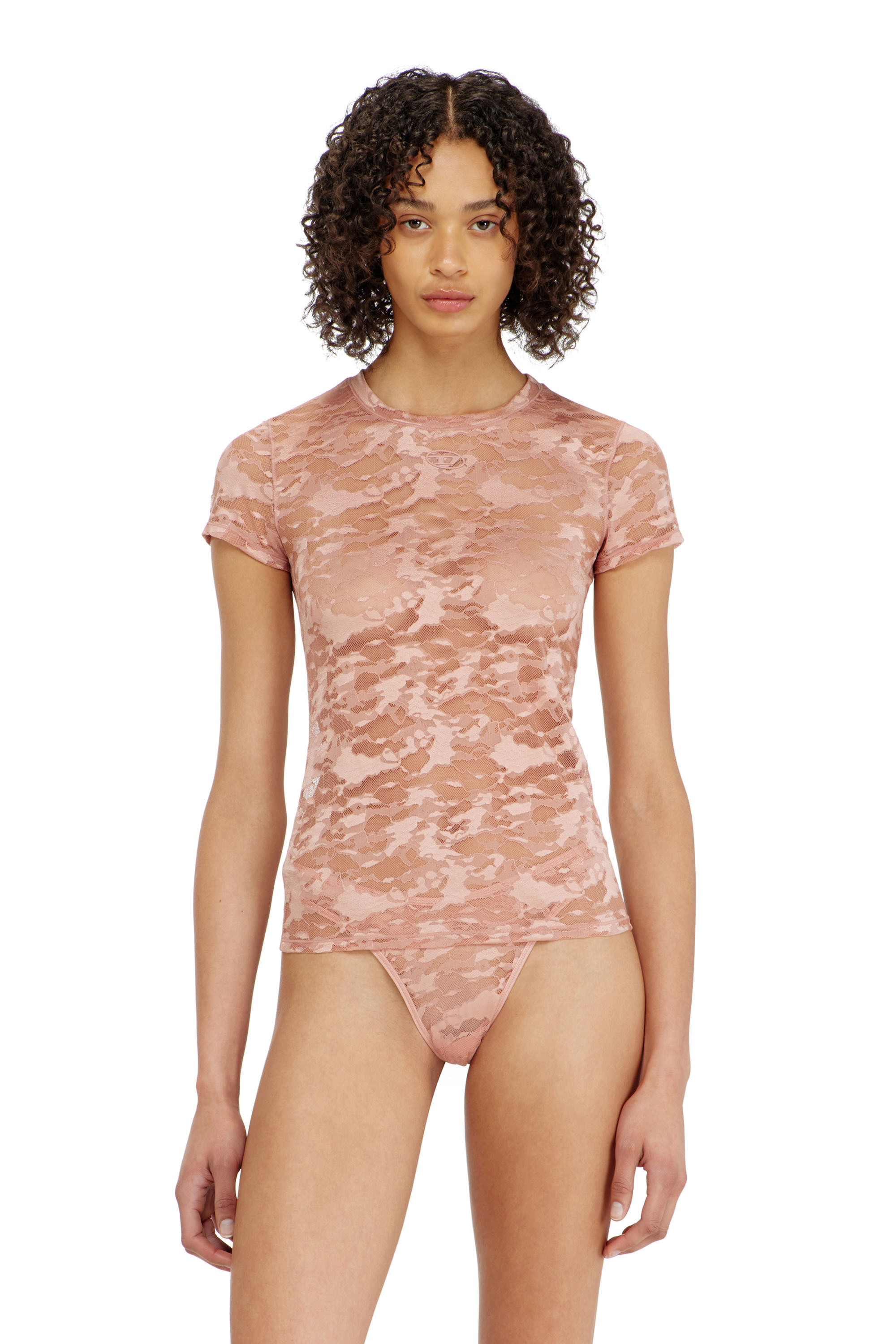 Diesel - KASIA-UTLT, Woman's Camo lace T-shirt in null - 2