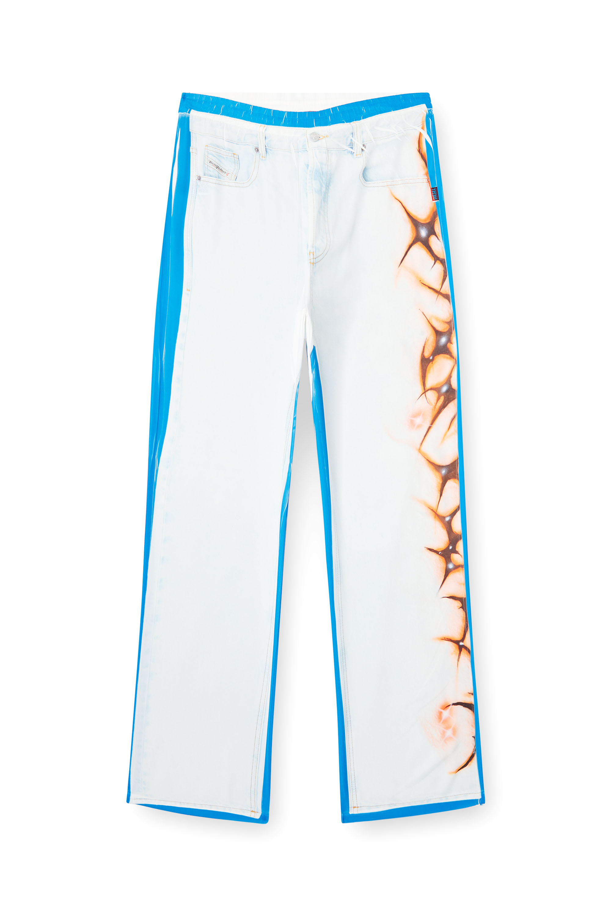 Diesel - P-AFTER-GRAFFITI-JAP, Unisex's Relaxed pant with graffiti print in Blue/White - 2