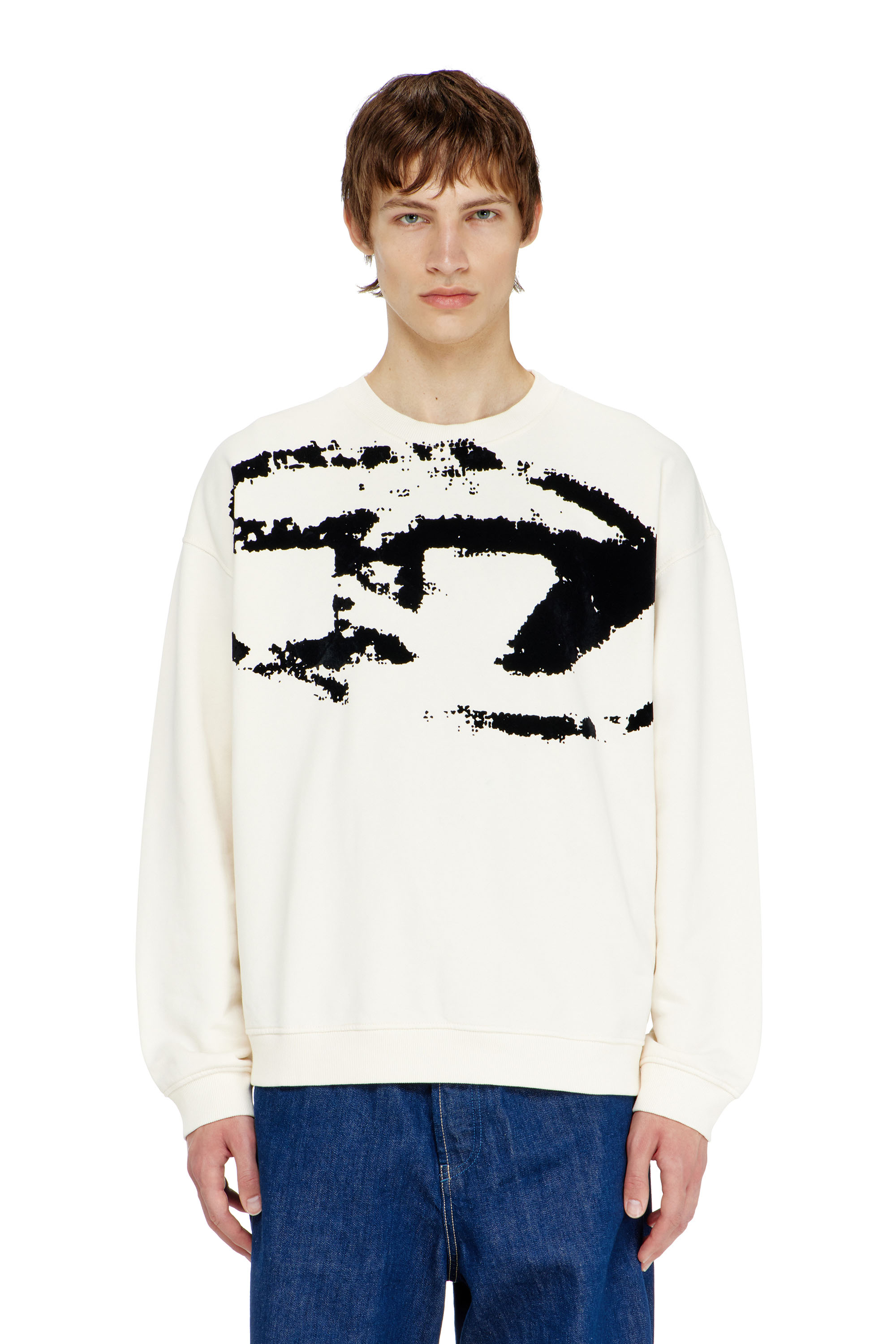 Diesel - S-BOXT-N5, Man's Cotton sweatshirt with flocked Oval D in null - 5
