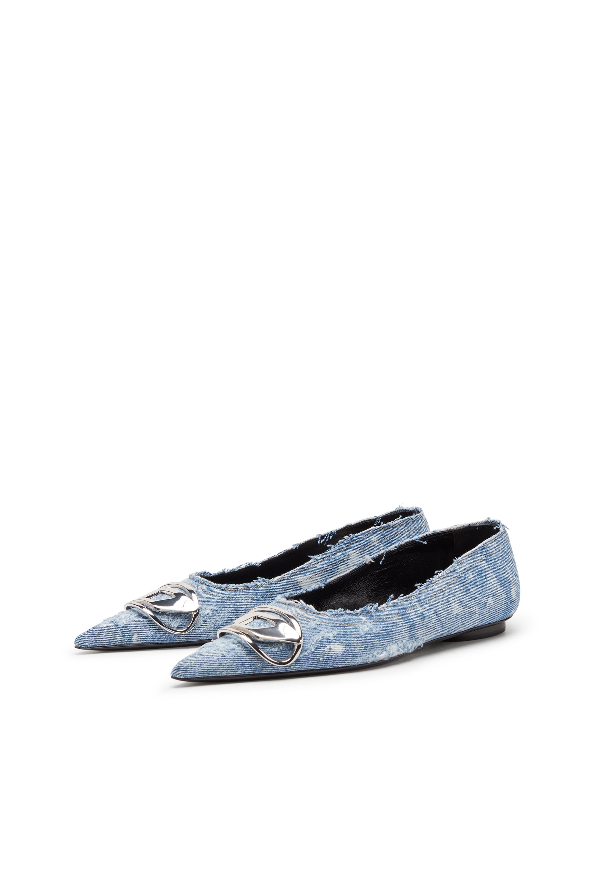 Diesel - D-VENUS BAL, Woman's D-Venus-Ballerina flats with mirror finish in Light Blue - 7