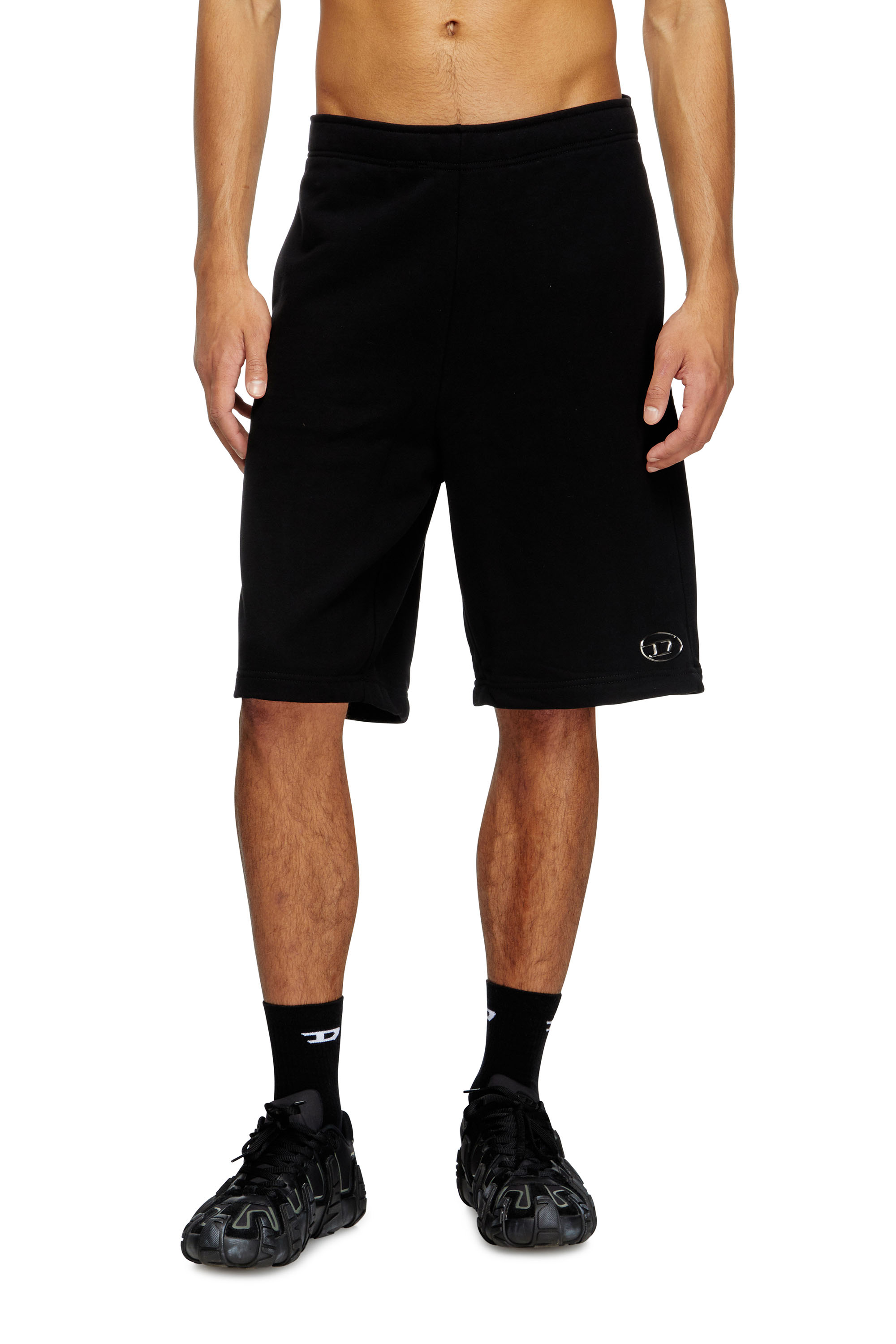 Diesel - P-MARSHY-OD, Man's Sweat shorts with injection molded logo in Black - 1