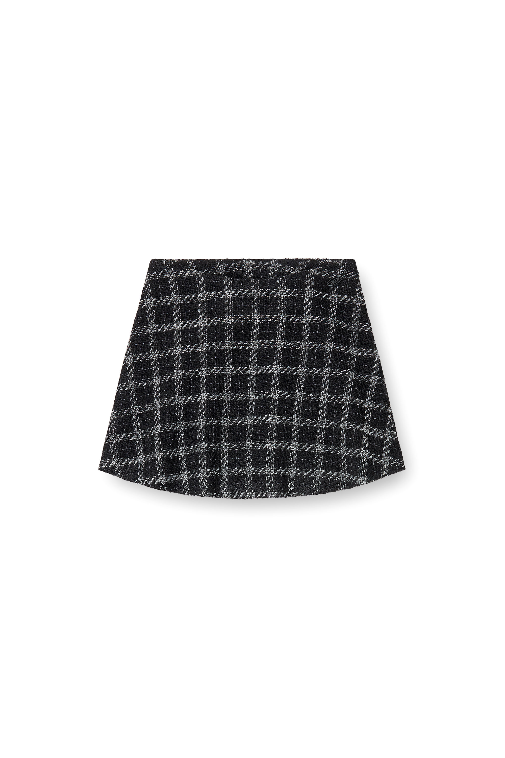 Diesel - O-GRACY, Woman's Bouclé skirt with checked pattern in Black/White - 2